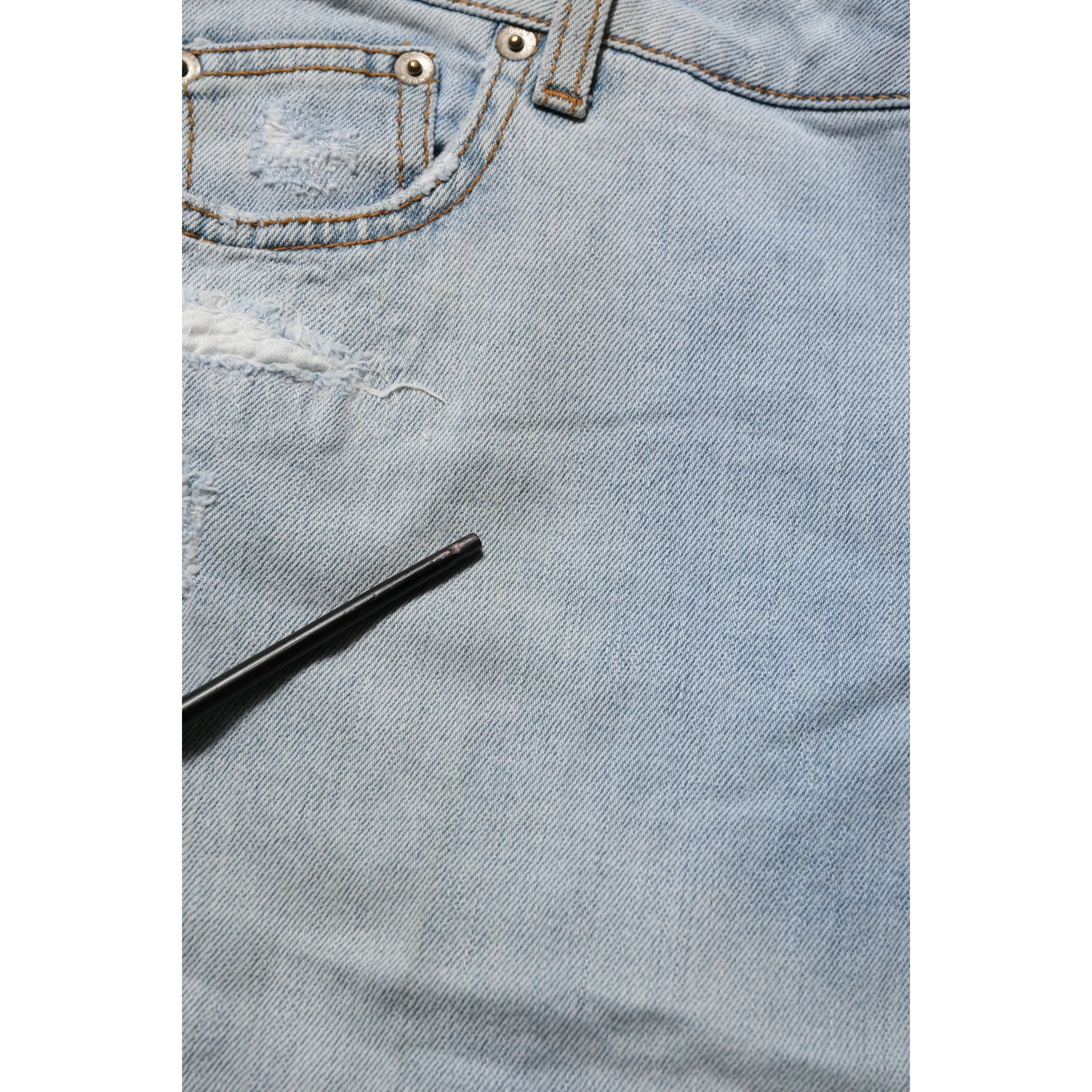 Light Blue High Waist Tapered Denim Cotton Stretch Jeans