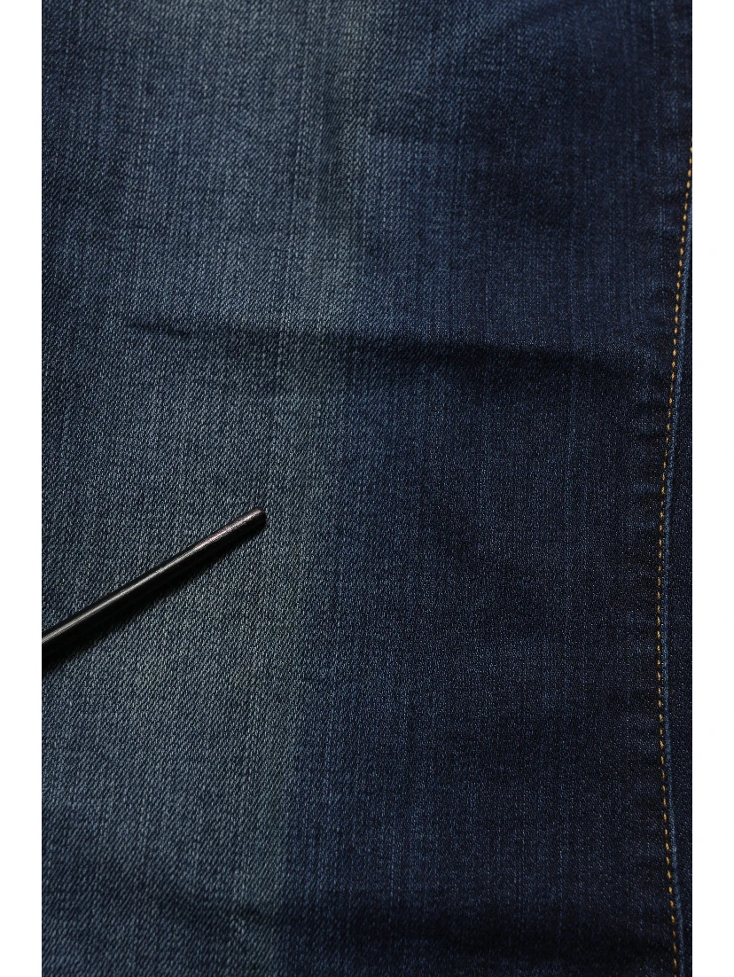 Dark Blue Washed Mid-Waisted Flared Denim Casual Jeans
