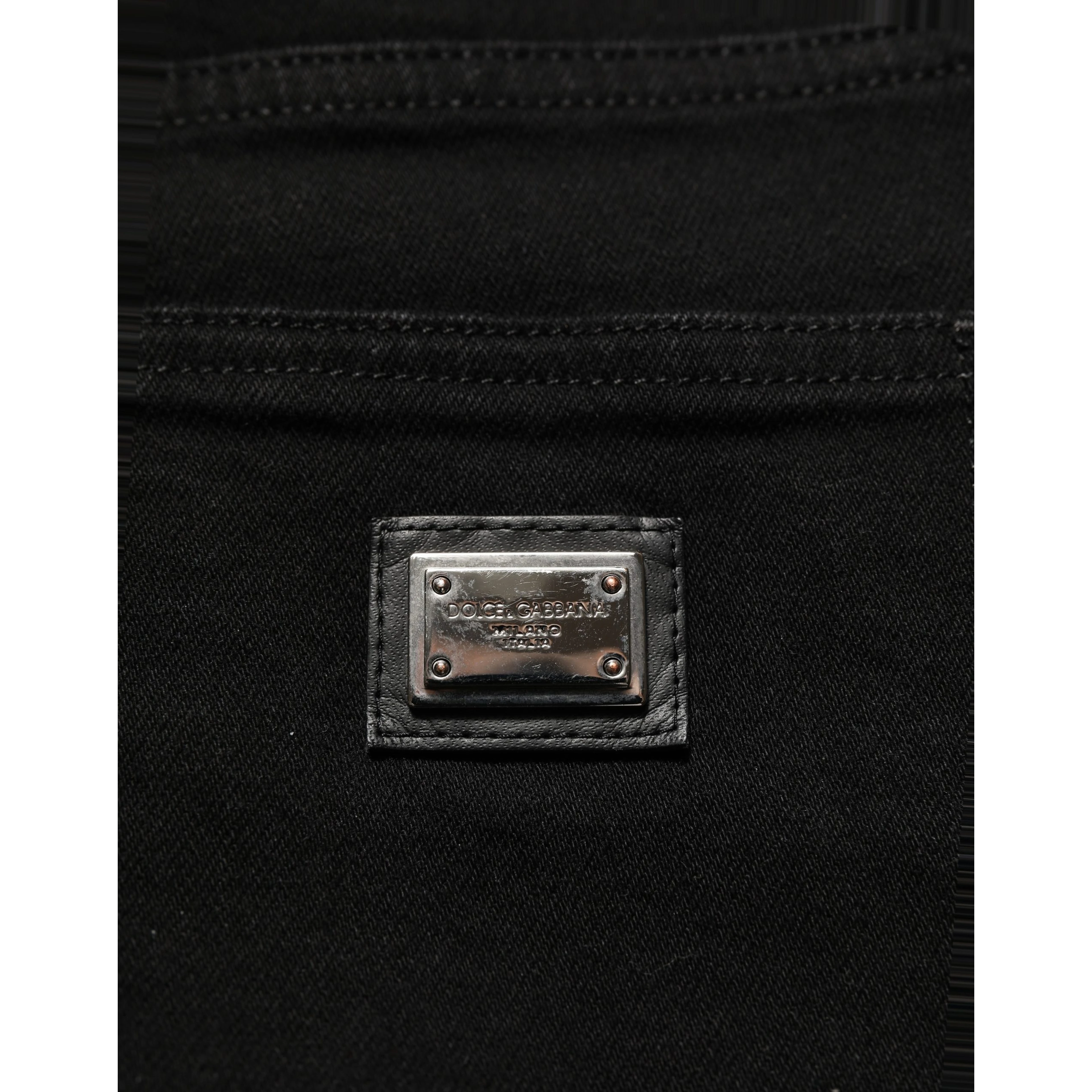 Black Cotton Stretch Skinny Denim Jeans