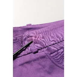 Violet Cotton Stretch High Waist Cropped Trouser Pants