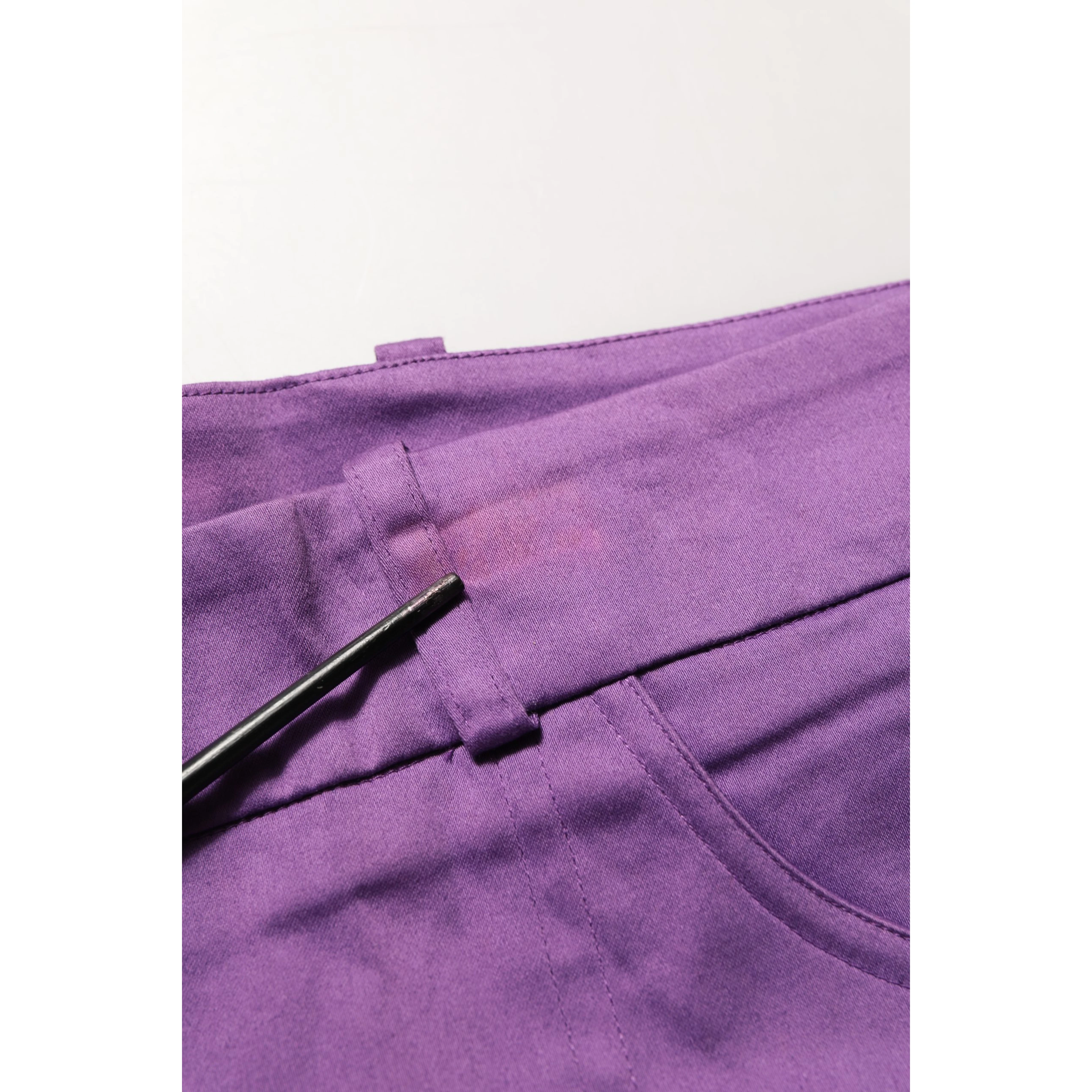 Violet Cotton Stretch High Waist Cropped Trouser Pants