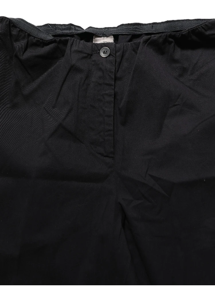 Black High-Waisted Straight Chino Women Trouser Pants