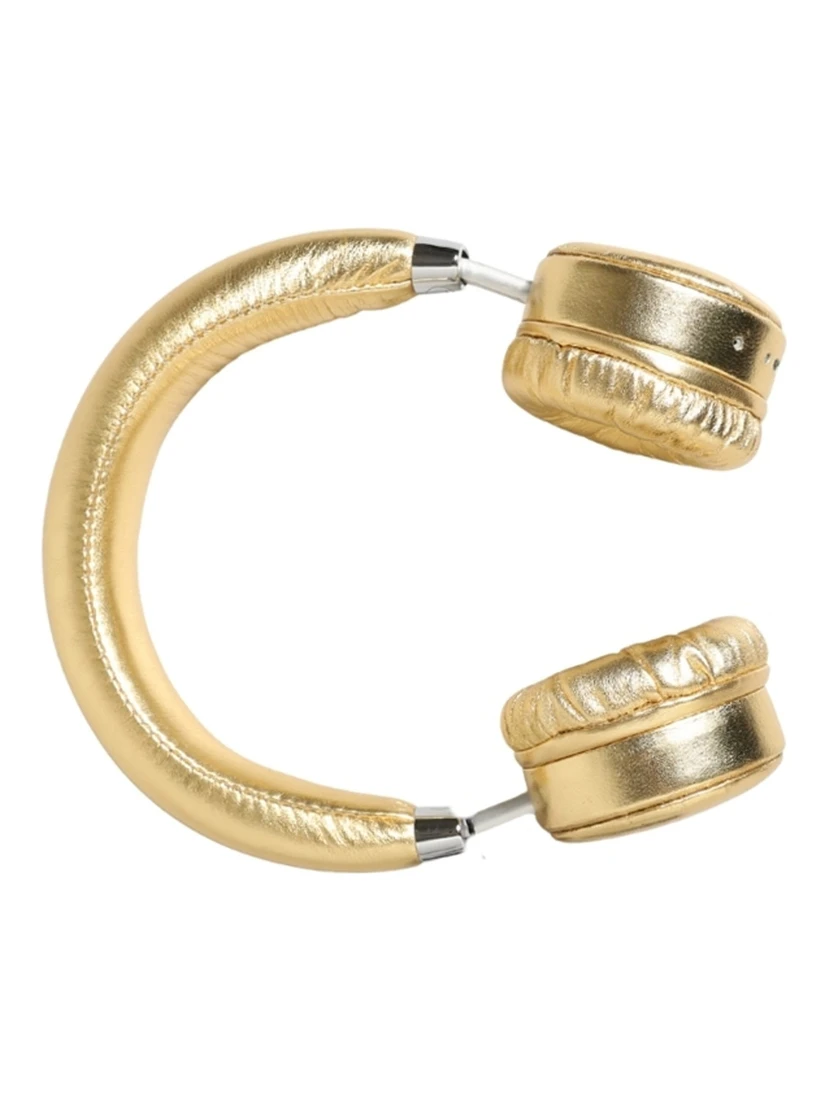 Women Gold Leather Wireless On-Ear Headset Headphones