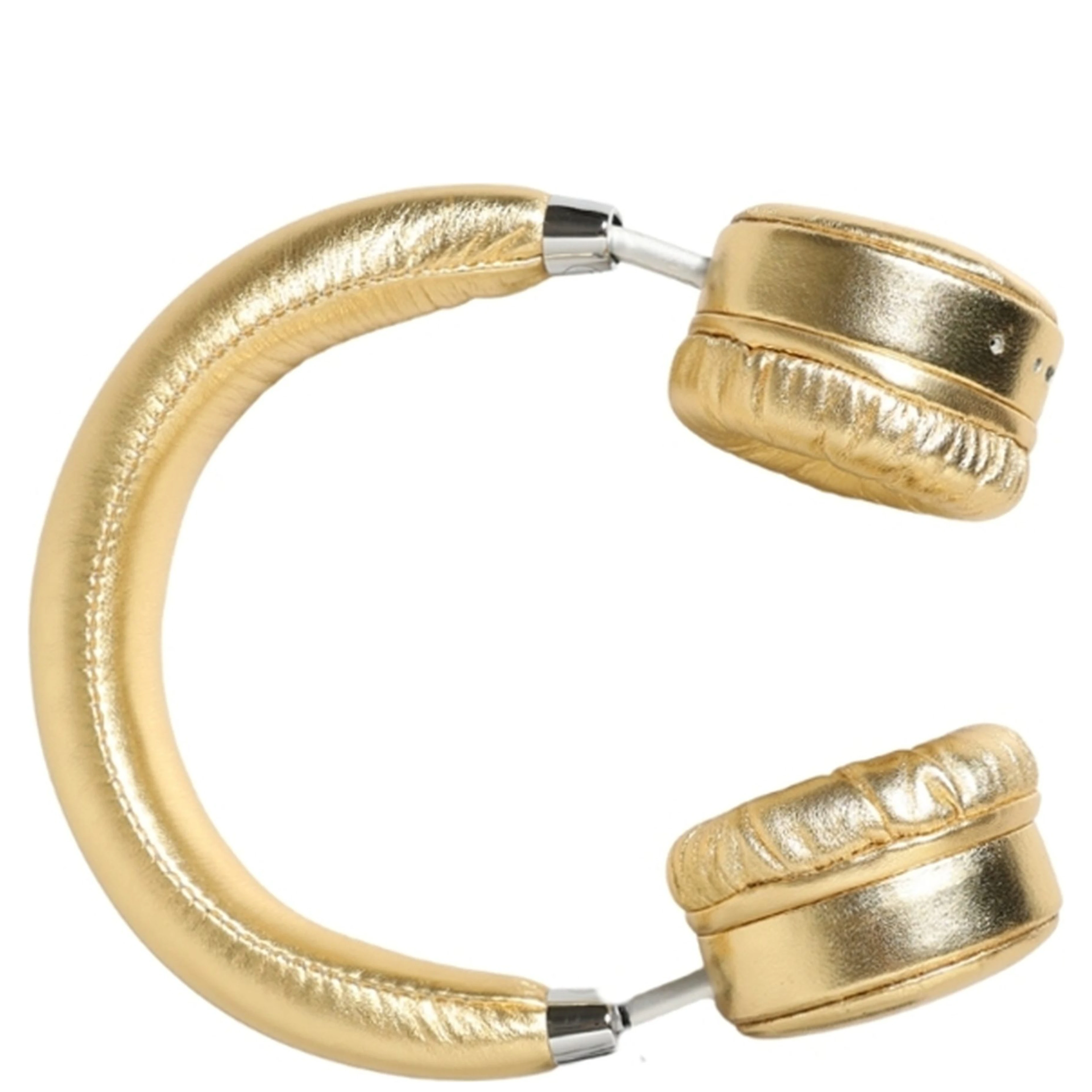 Women Gold Leather Wireless On-Ear Headset Headphones