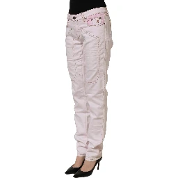 Light Pink Cotton Mid Waist Denim Trouser Jeans