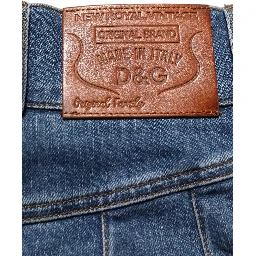 Dark Blue Cotton Stretch Tapered Denim Jeans
