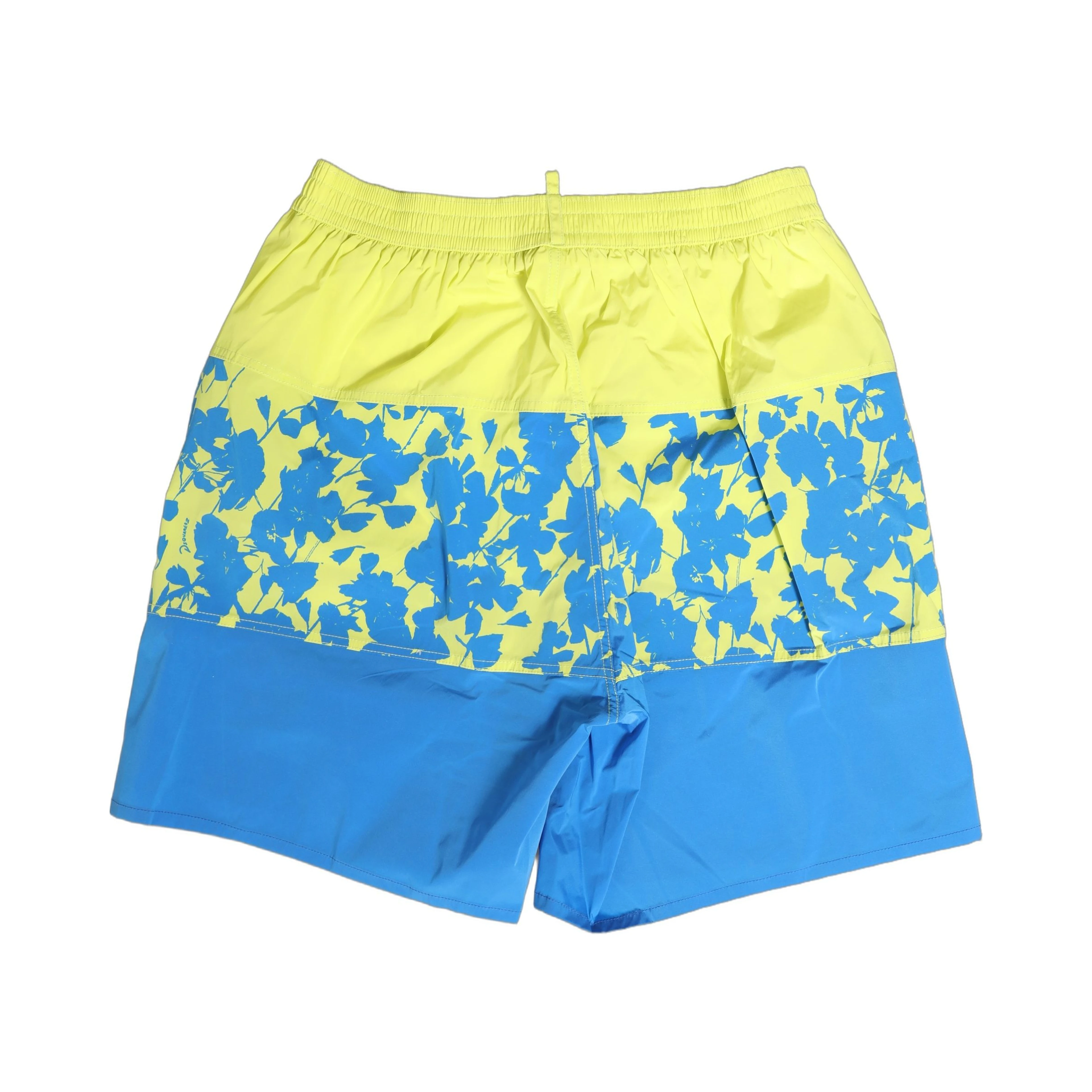 Blue Yellow Floral Boxer Shorts Beachwear Swimwear