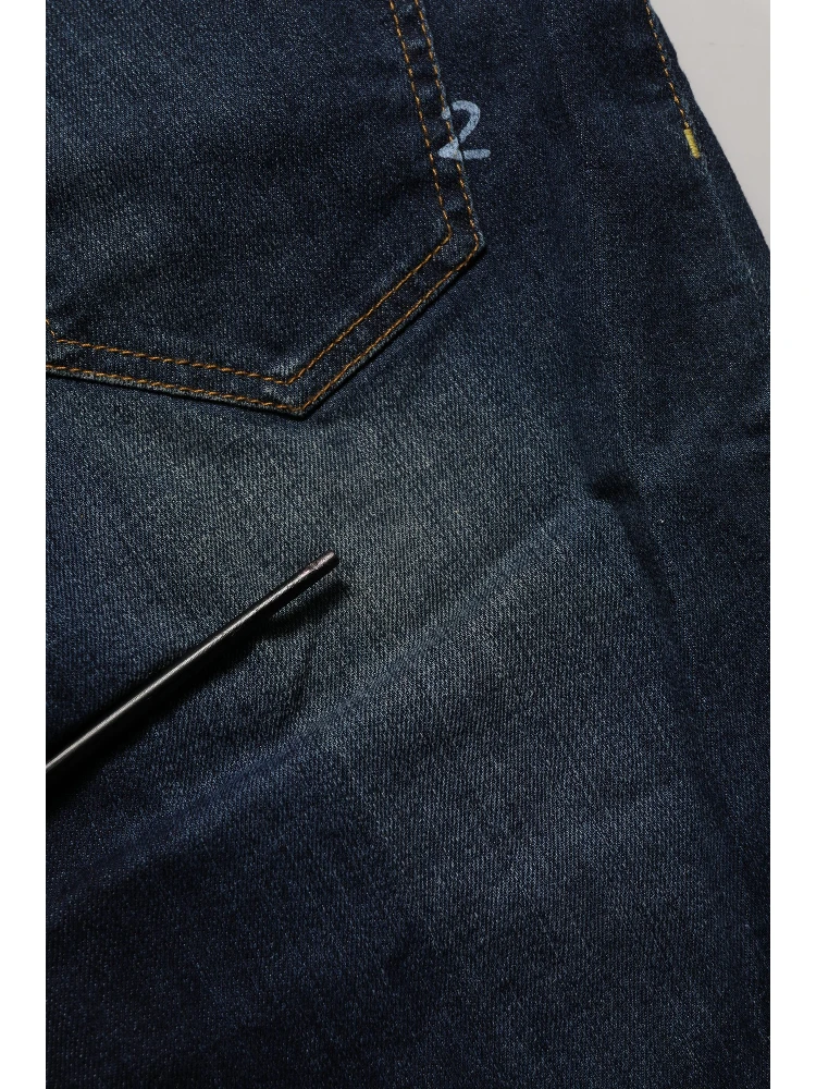 Dark Blue Washed Mid-Waisted Flared Denim Casual Jeans alternative