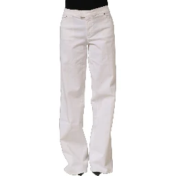 White High Waist Wide Leg Denim Trouser Jeans