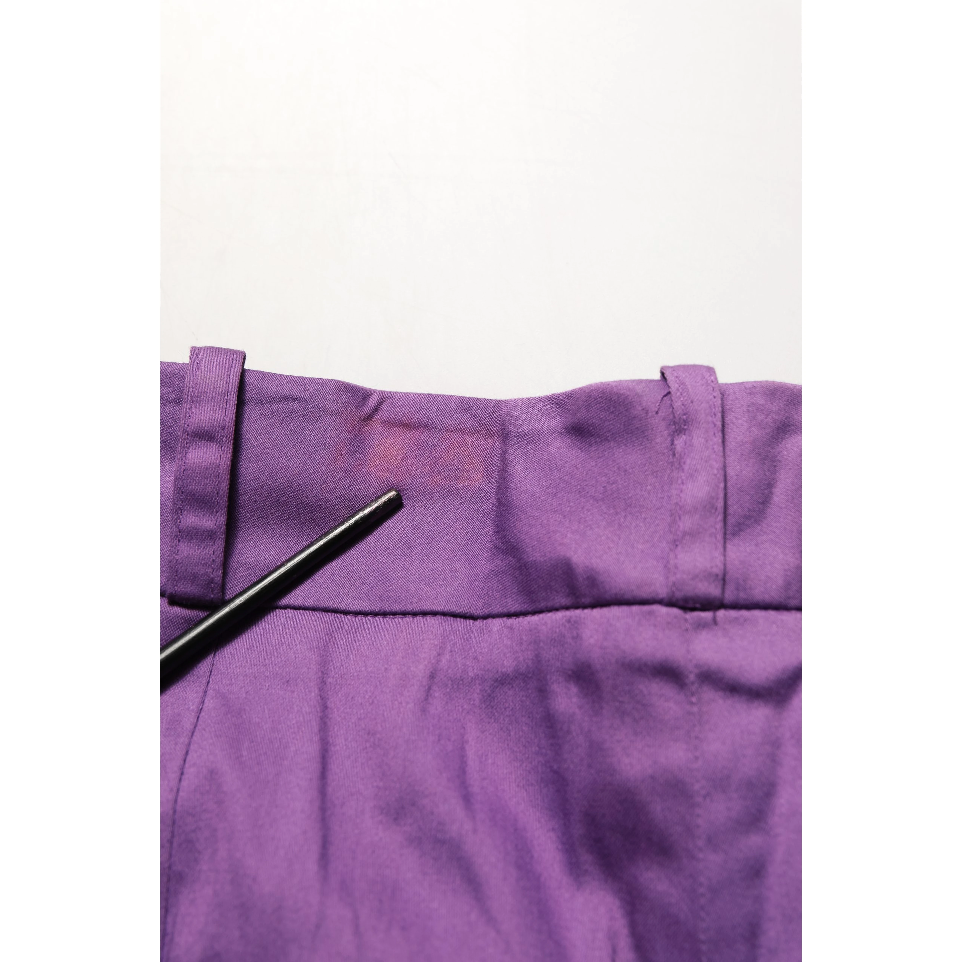 Violet Cotton Stretch High Waist Cropped Trouser Pants