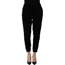 Dark Gray Mid Waist Tapered Cropped Trouser Pants