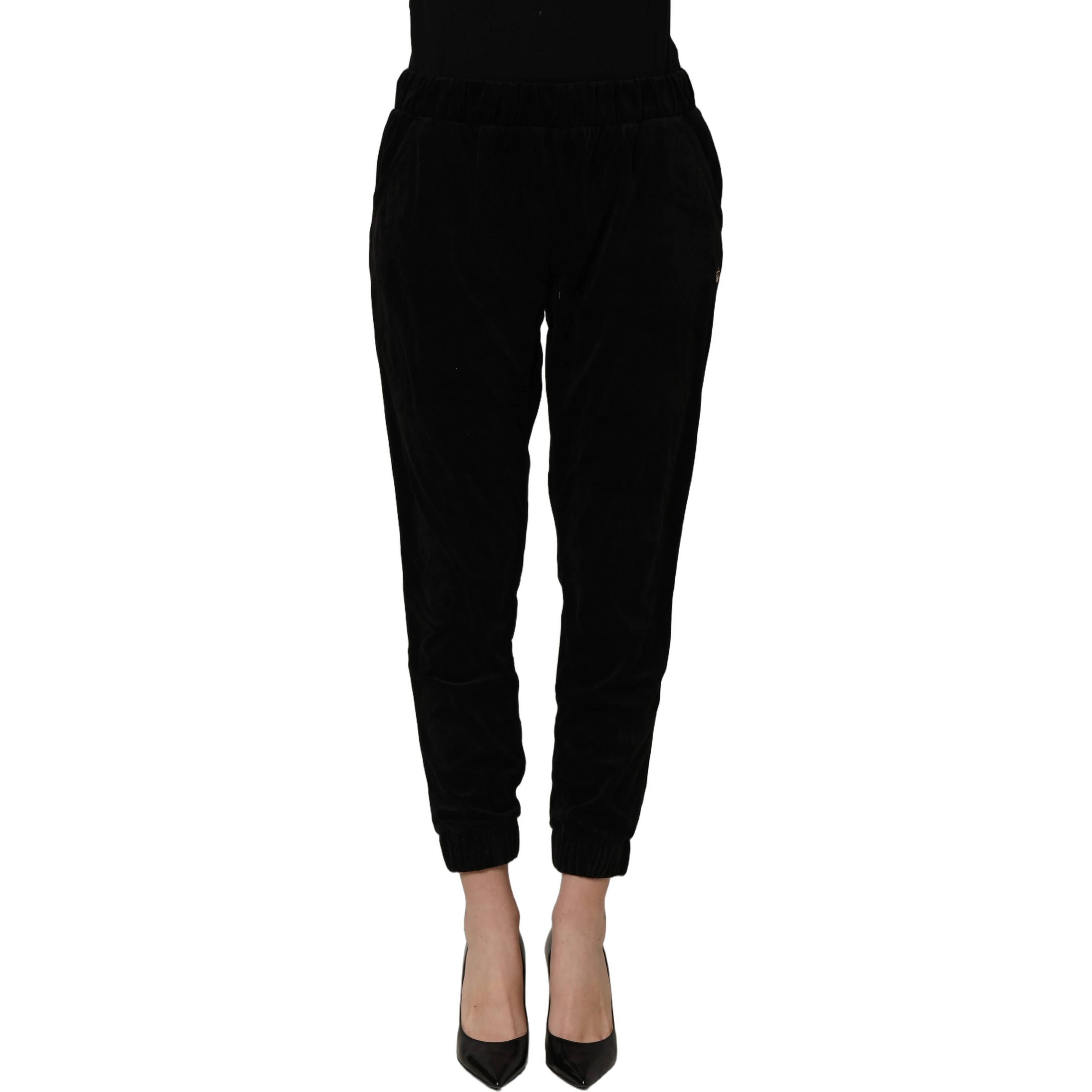 Dark Gray Mid Waist Tapered Cropped Trouser Pants