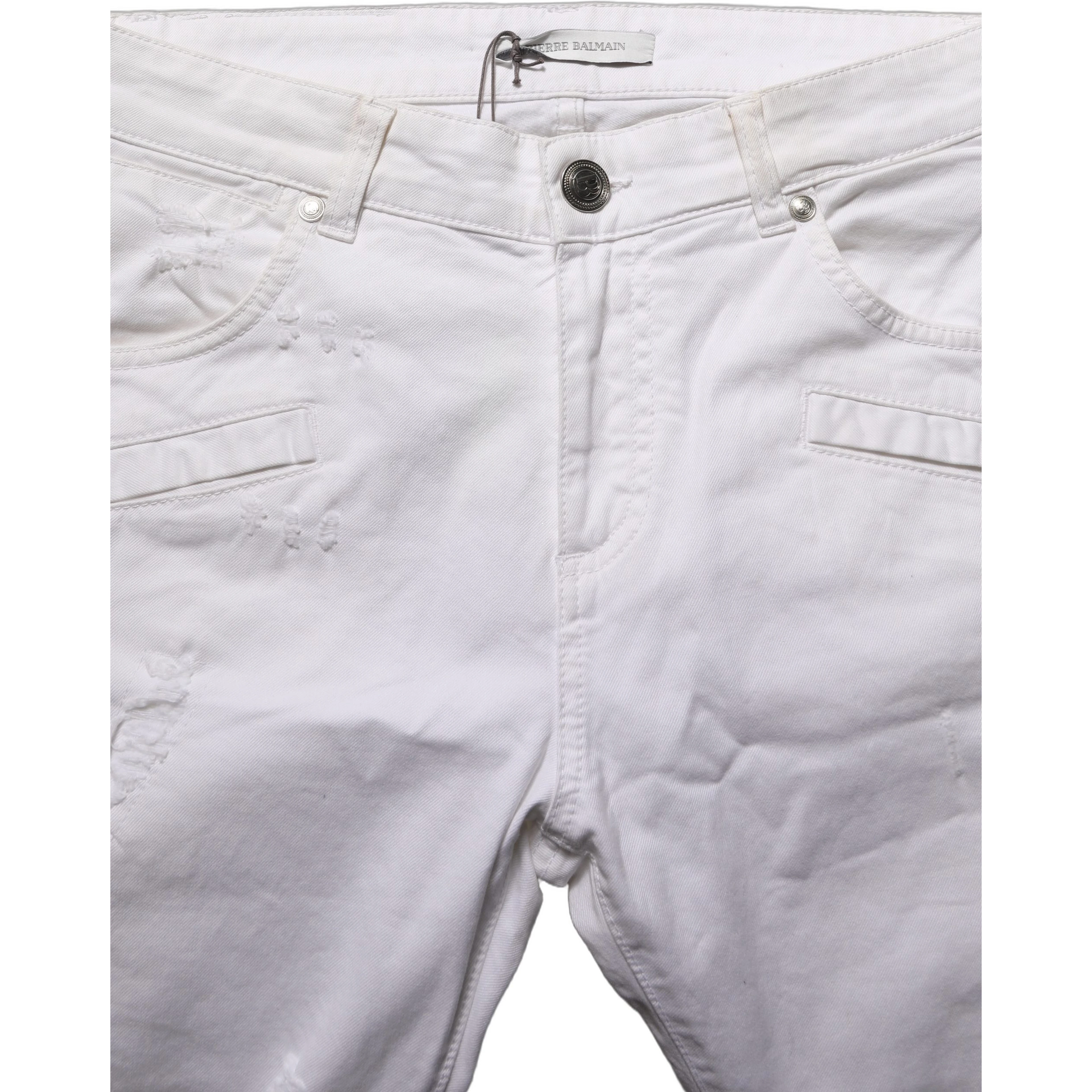 White Cotton Stretch Skinny Denim Trouser Jeans