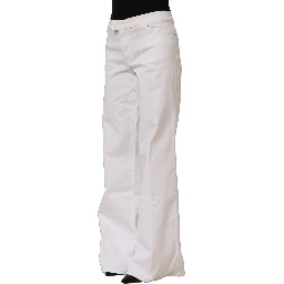 White High Waist Wide Leg Denim Trouser Jeans