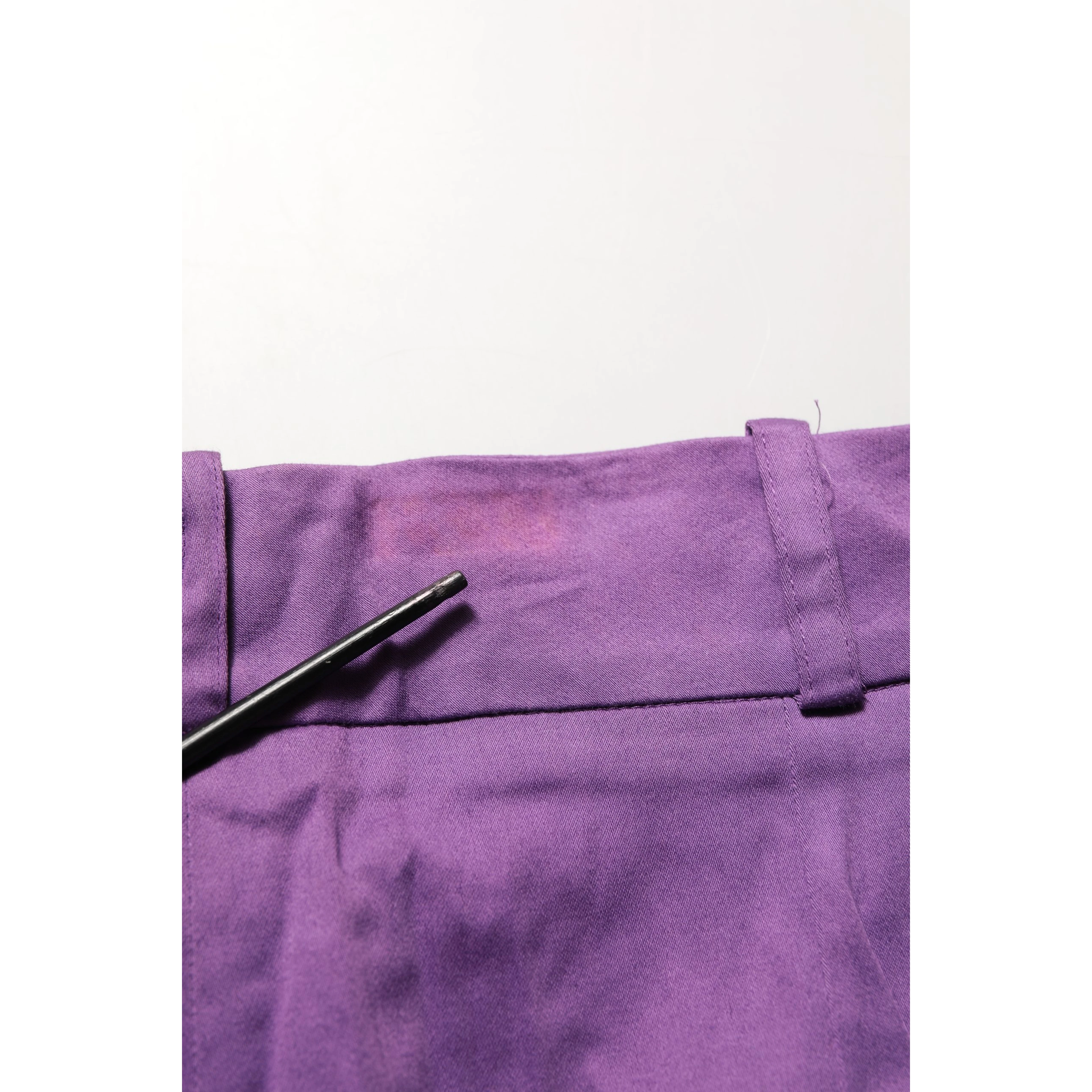 Violet Cotton Stretch High Waist Cropped Trouser Pants