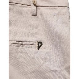 Beige Low Waist Tapered Women Cropped Trousers Pants
