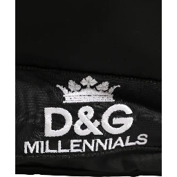 Men Black #DG LOVE Logo Patches Nylon Backpack Bag