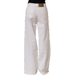 White High Waist Wide Leg Denim Trouser Jeans