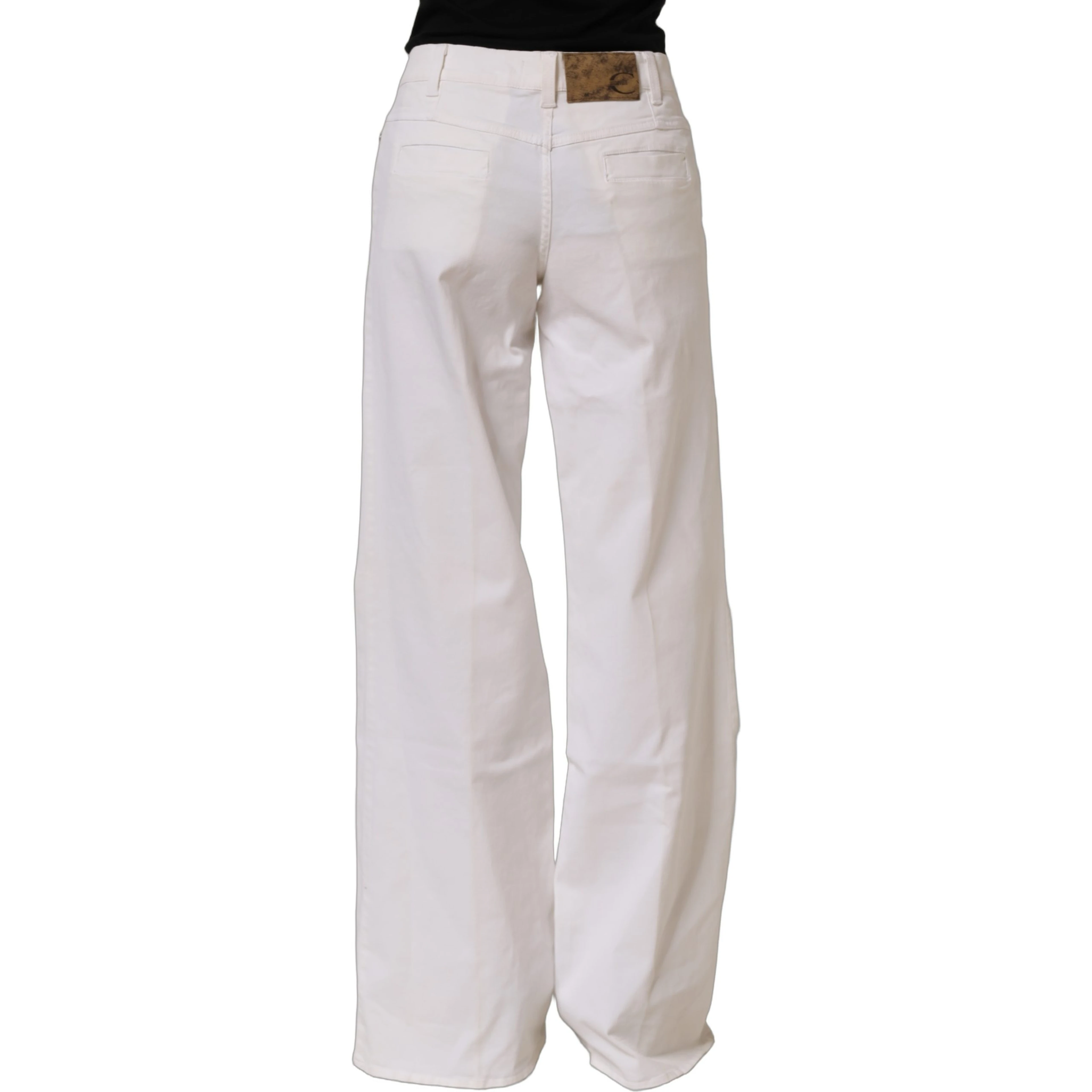 White High Waist Wide Leg Denim Trouser Jeans