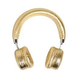 Women Gold Leather Wireless On-Ear Headset Headphones