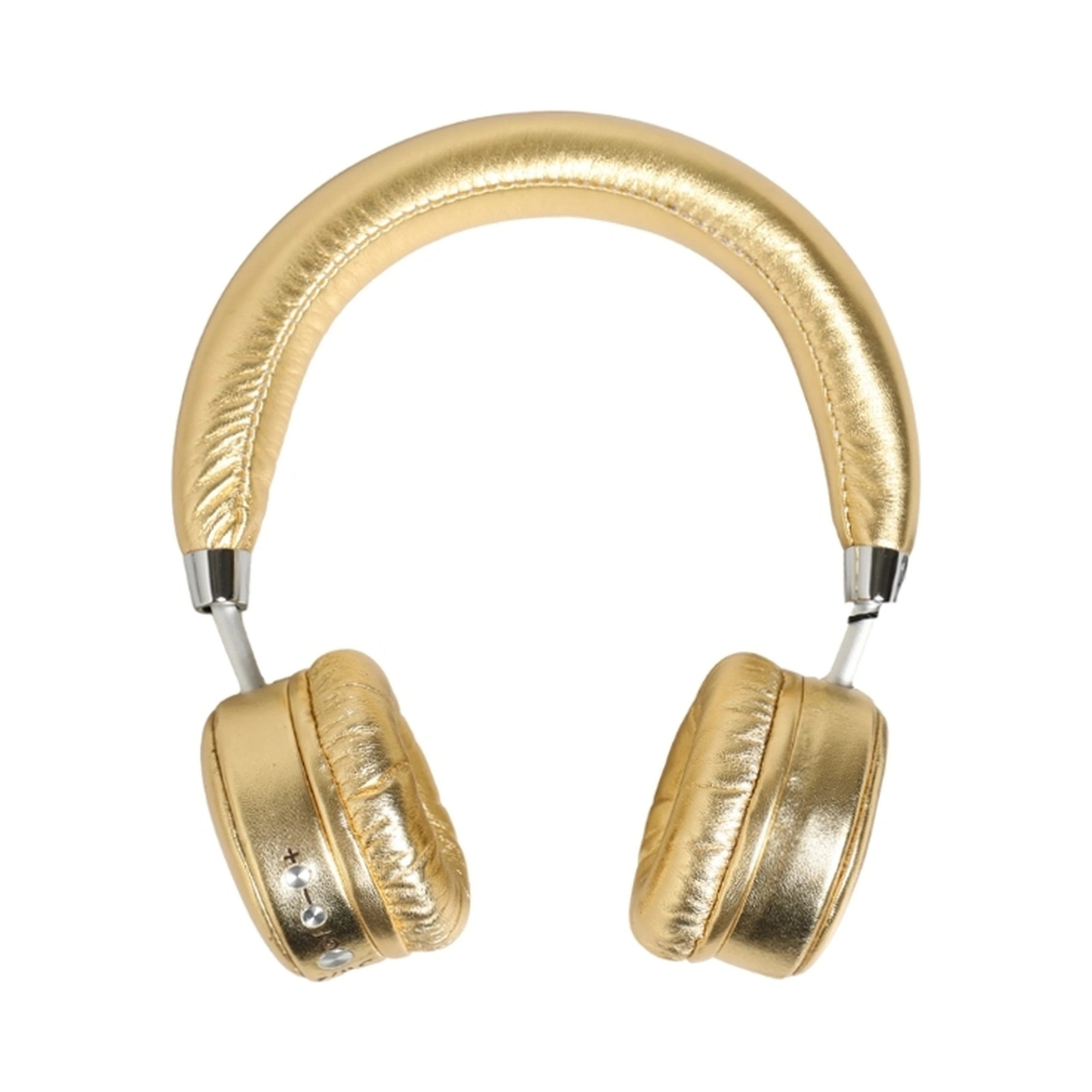 Women Gold Leather Wireless On-Ear Headset Headphones