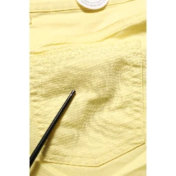 Yellow Mid Waist Straight Cropped Denim Women Trouser Jeans