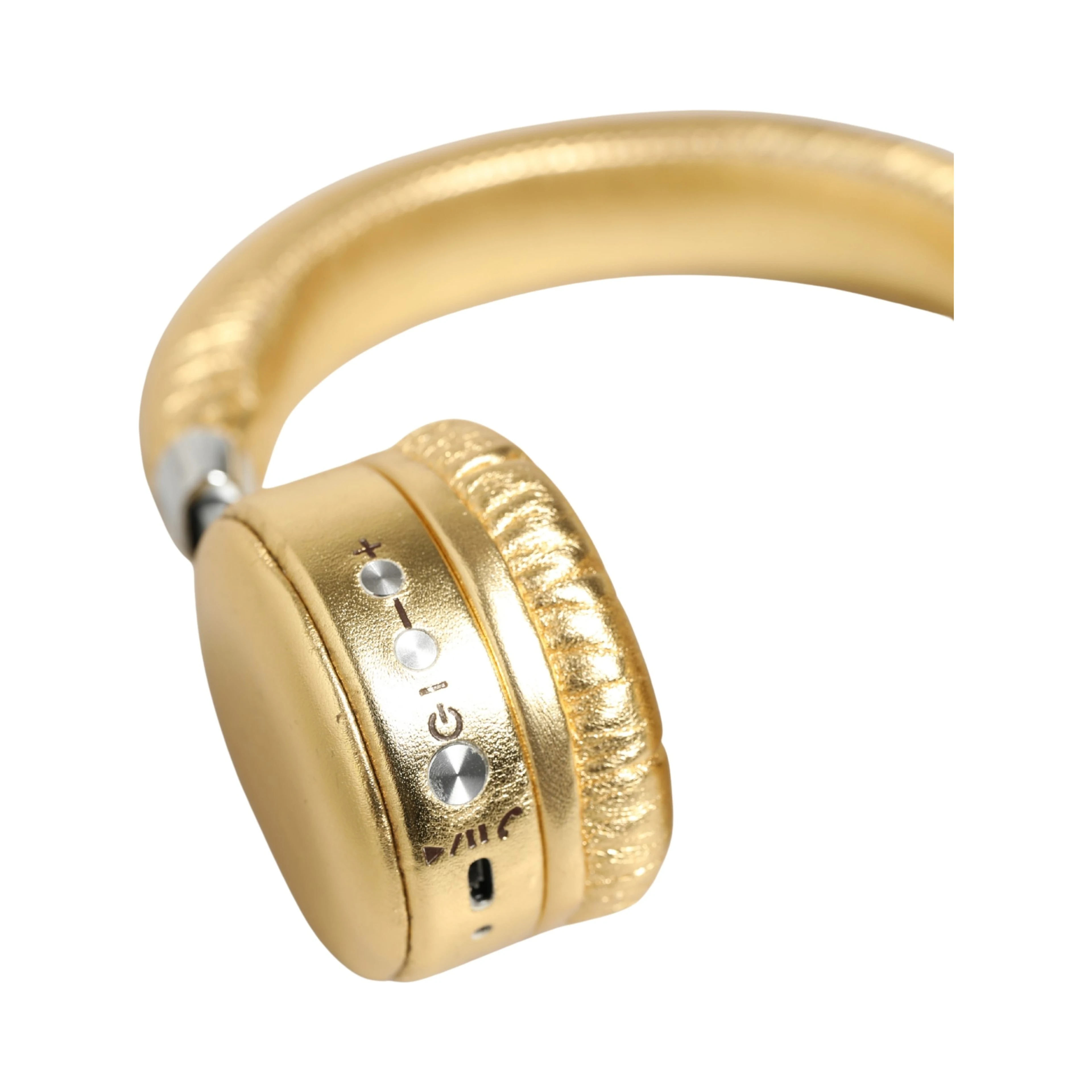 Women Gold Leather Wireless On-Ear Headset Headphones