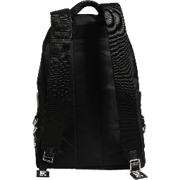 Men Black #DG LOVE Logo Patches Nylon Backpack Bag