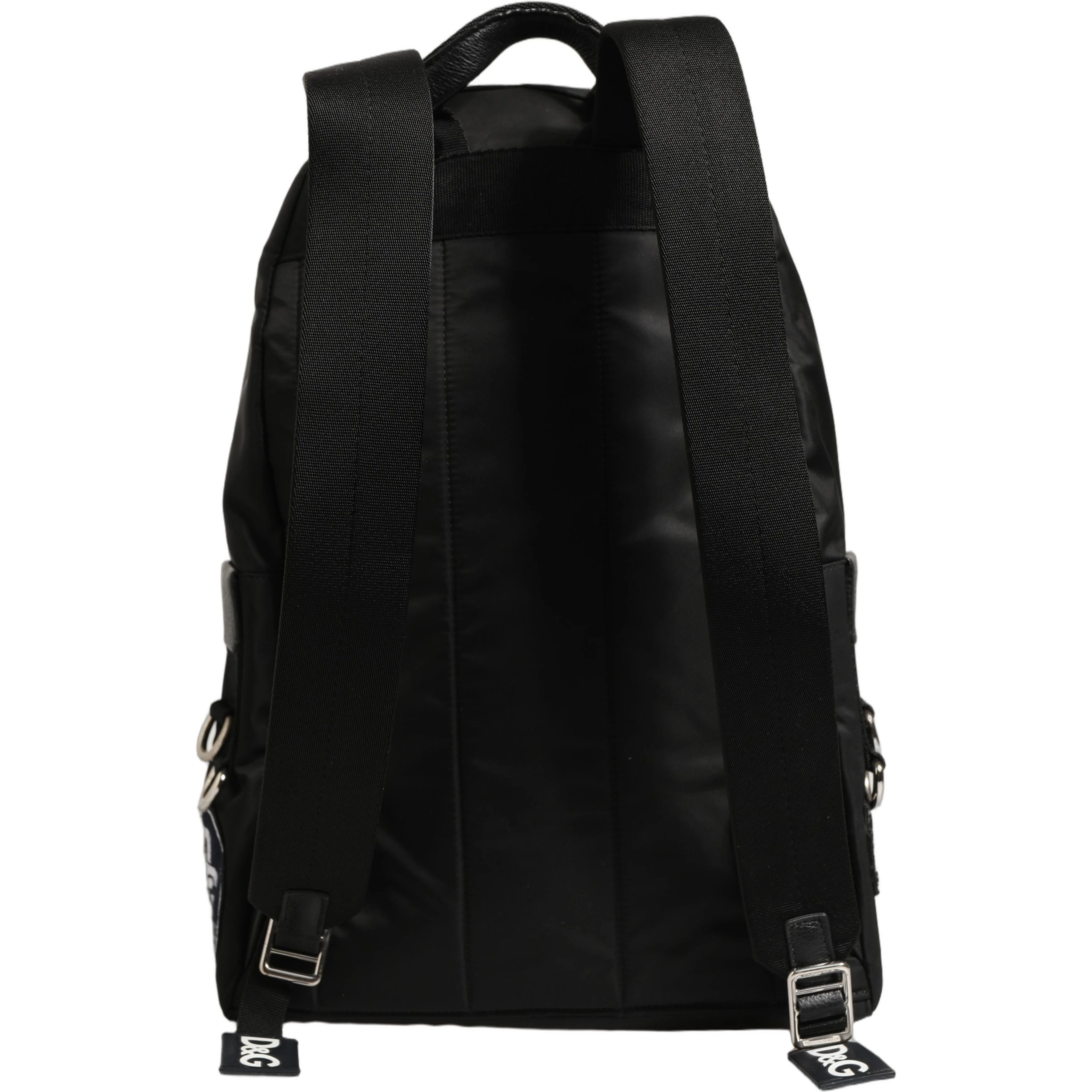Men Black #DG LOVE Logo Patches Nylon Backpack Bag