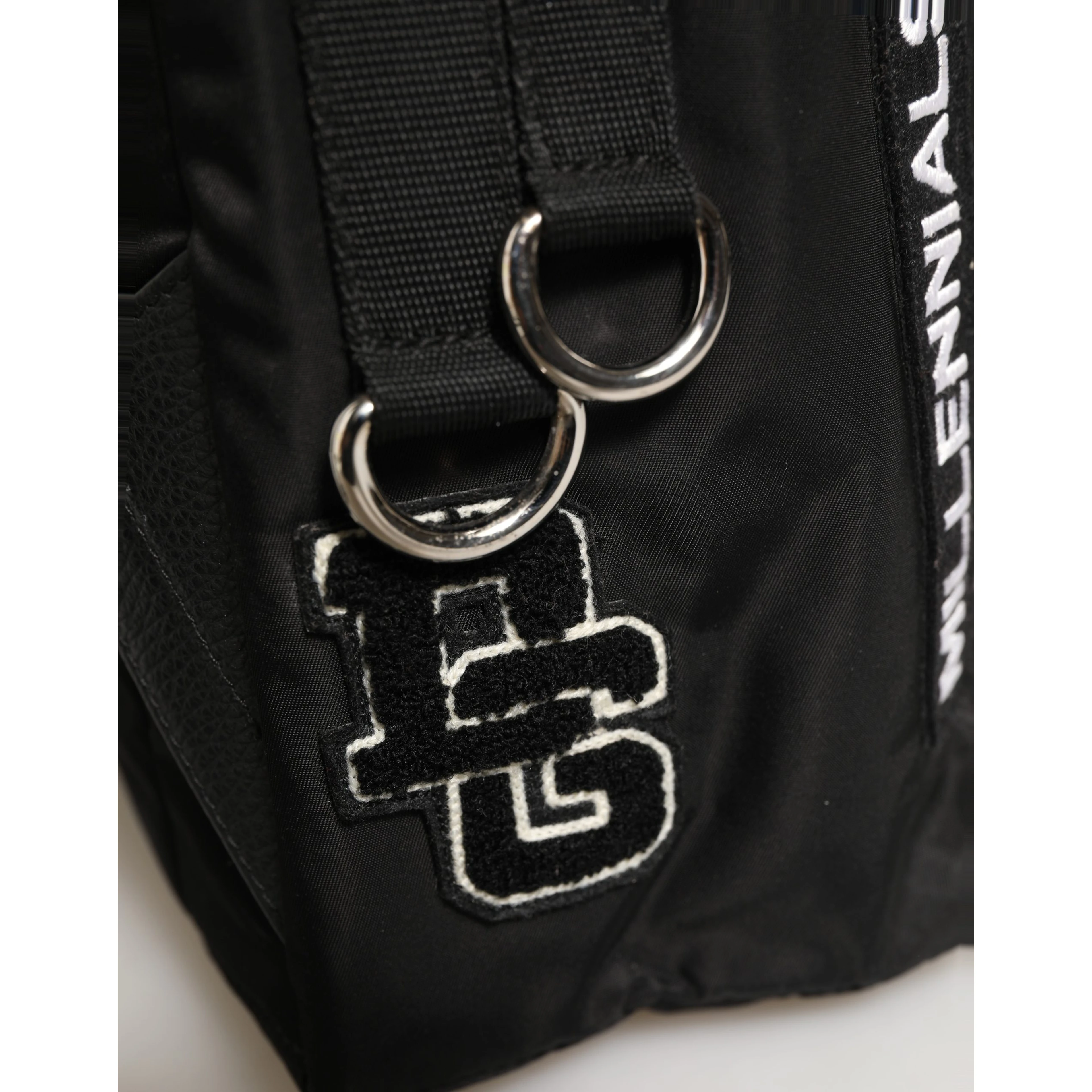 Men Black #DG LOVE Logo Patches Nylon Backpack Bag