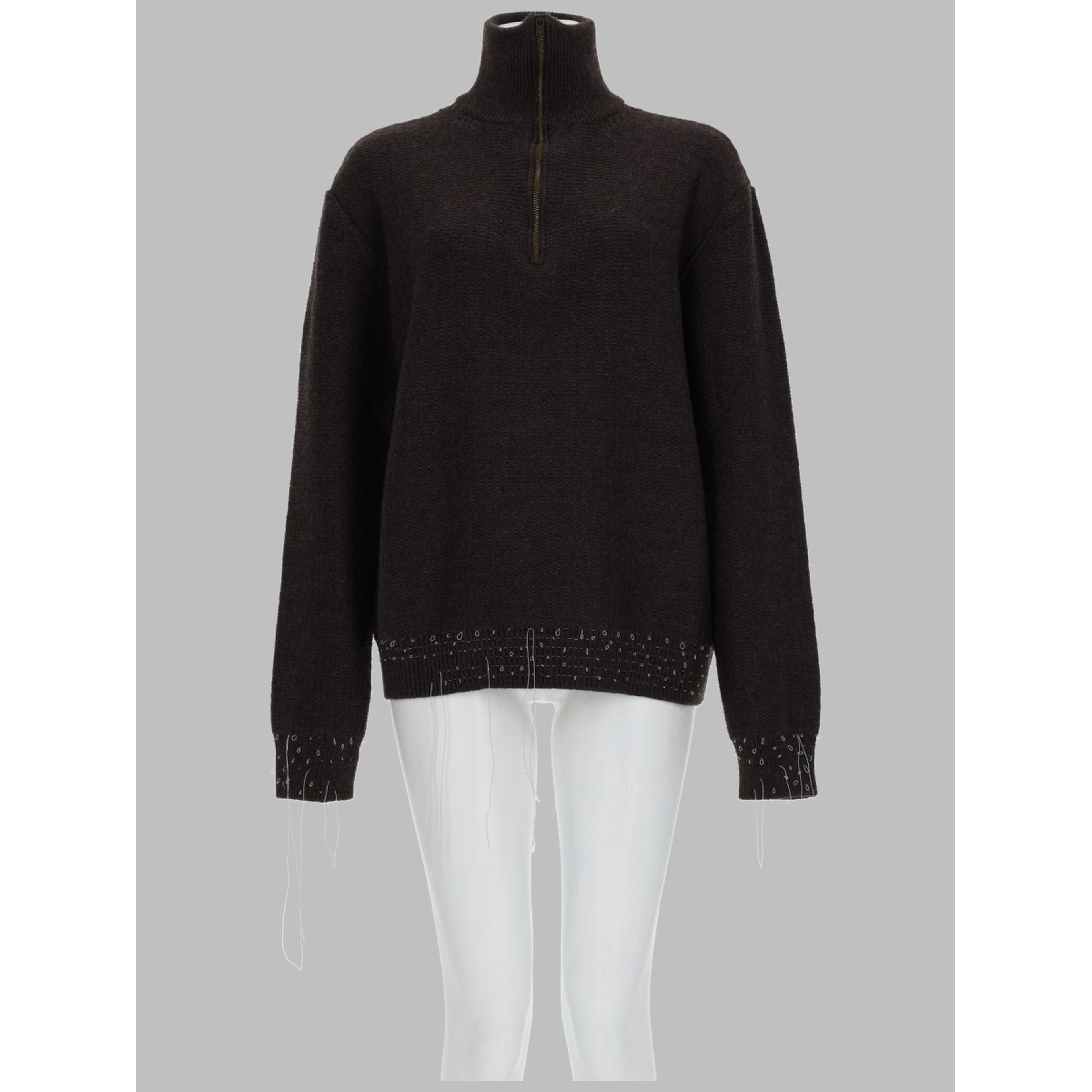 MAGLIA IN LANA CON ZIP A UN QUARTO