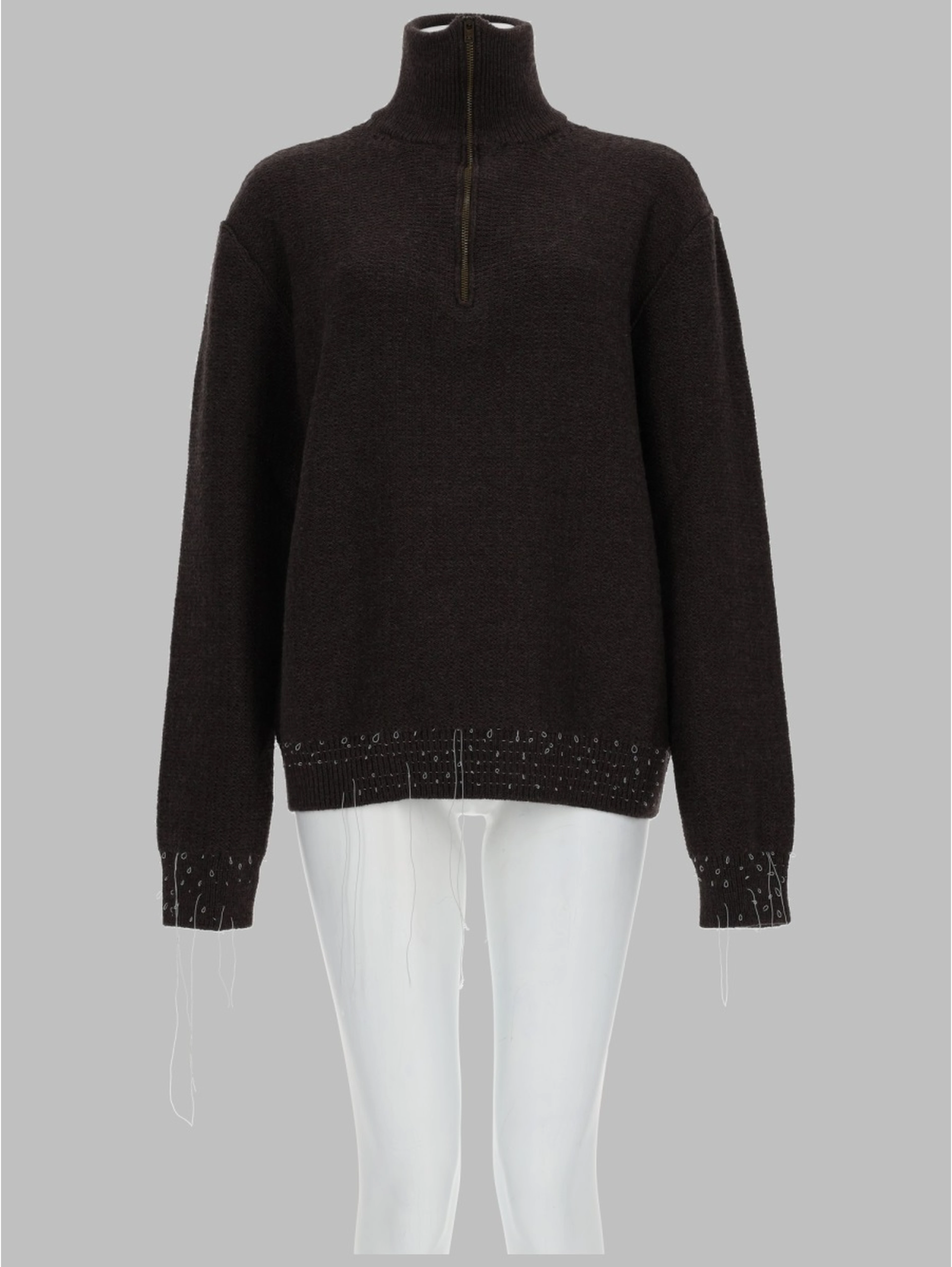 MAGLIA IN LANA CON ZIP A UN QUARTO