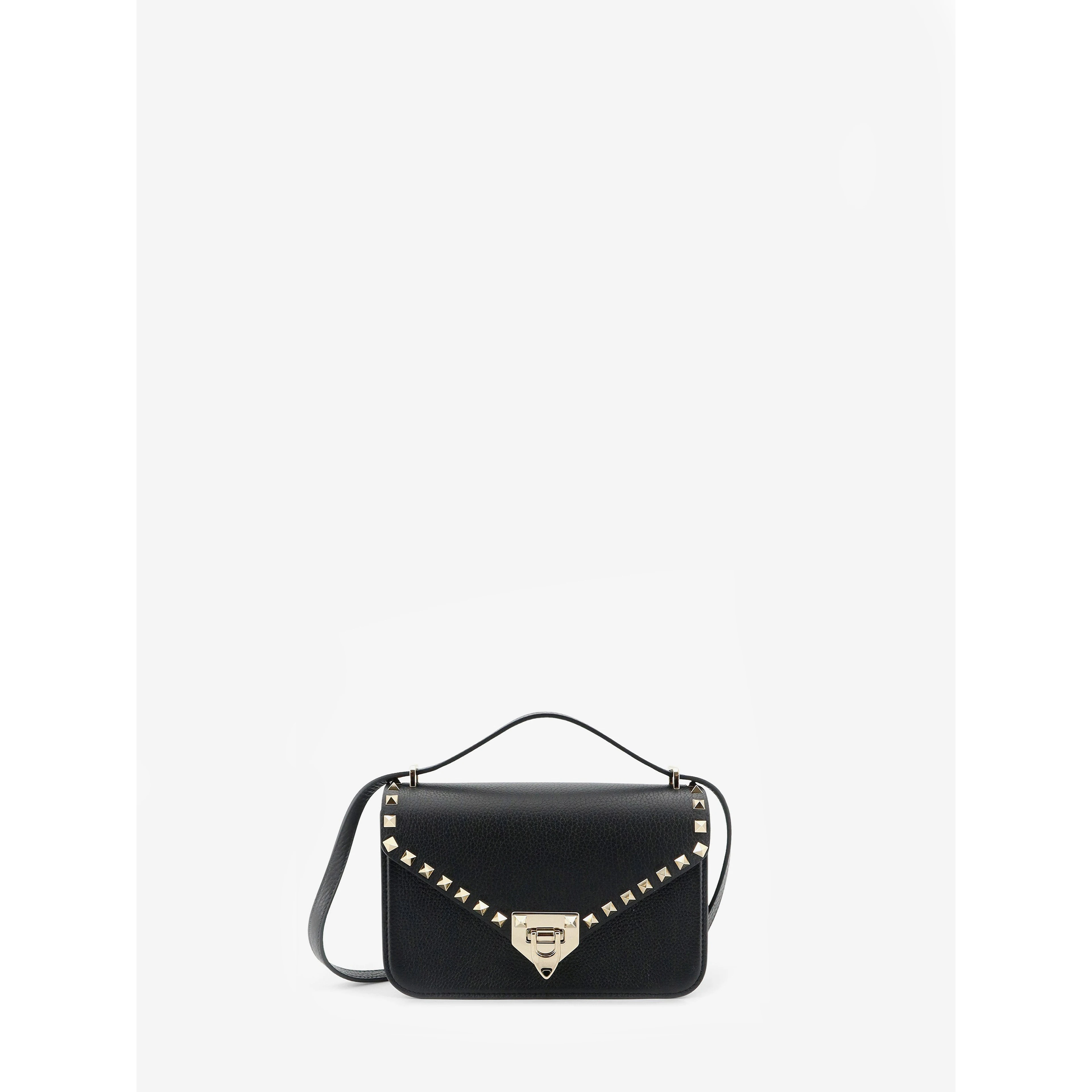 Grained calfskin small Rockstud crossbody bag