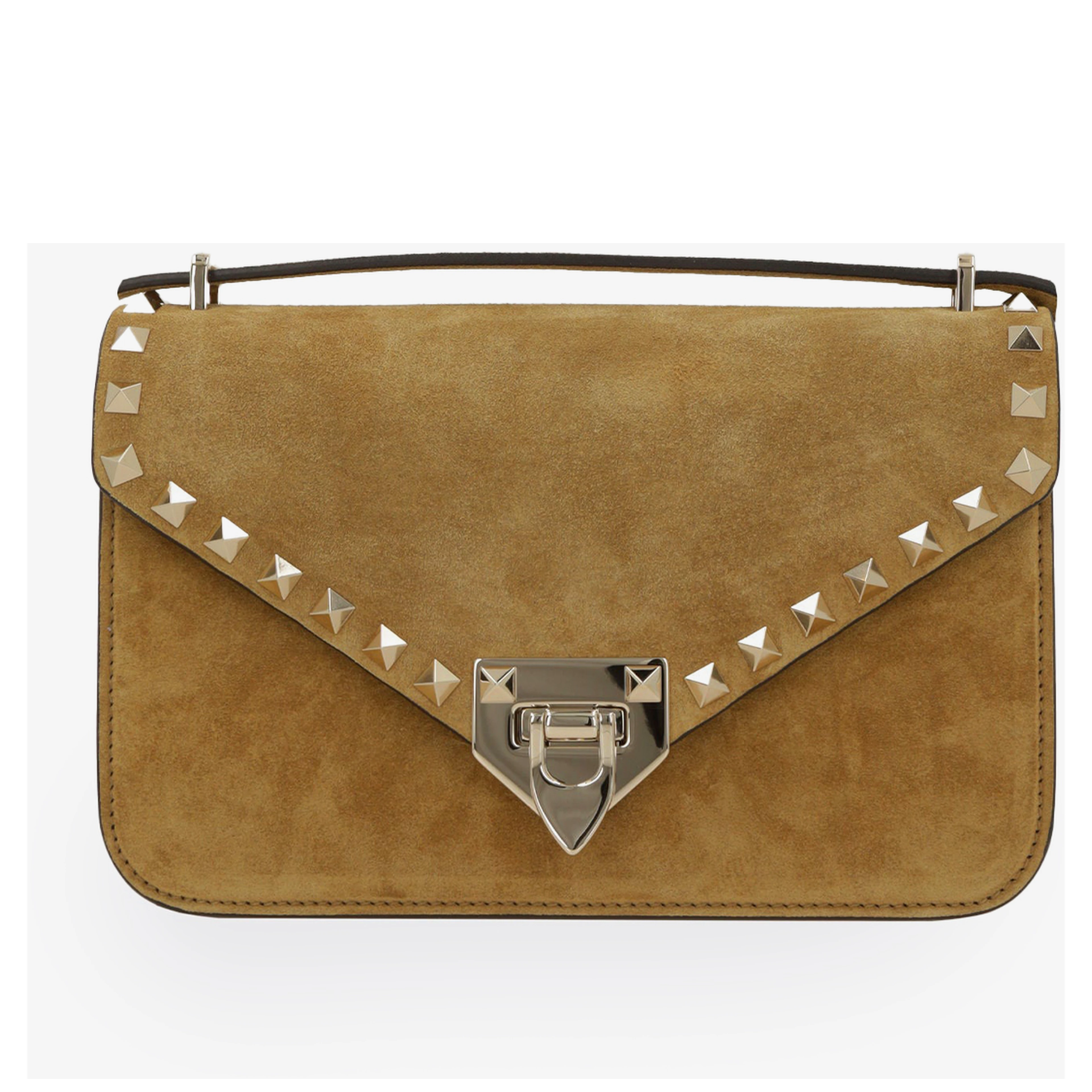 Rockstud small suede crossbody bag