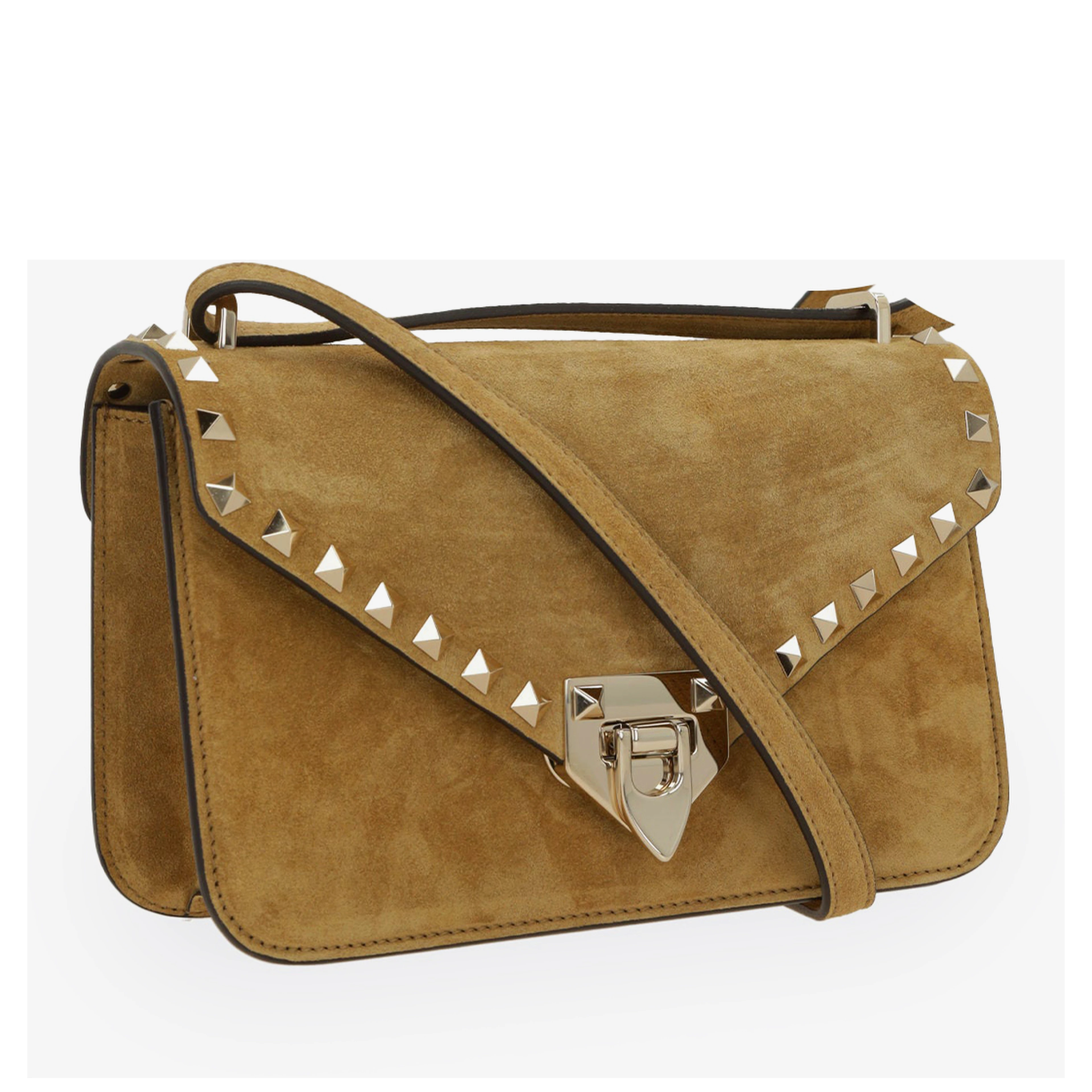 Rockstud small suede crossbody bag