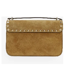 Rockstud small suede crossbody bag