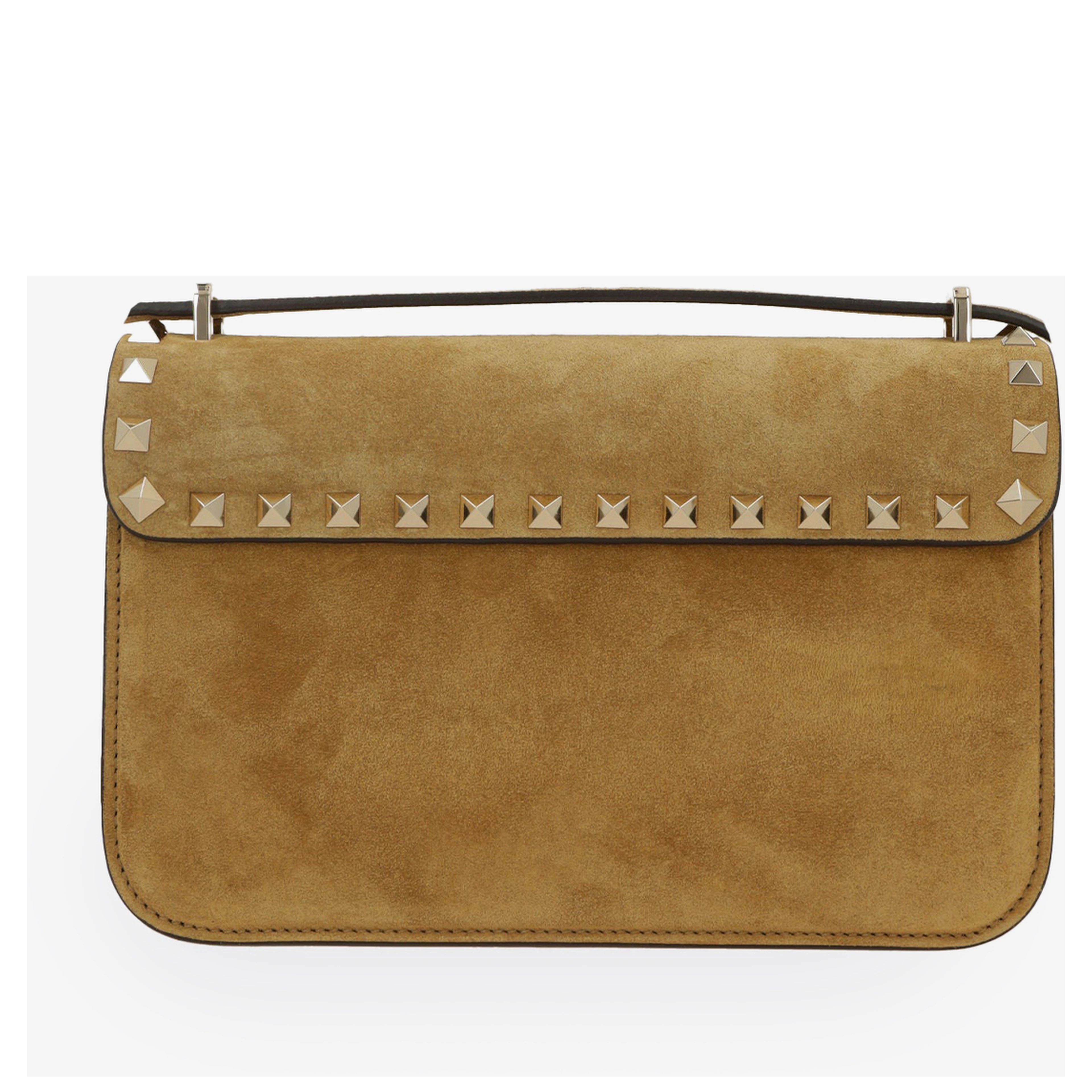 Rockstud small suede crossbody bag