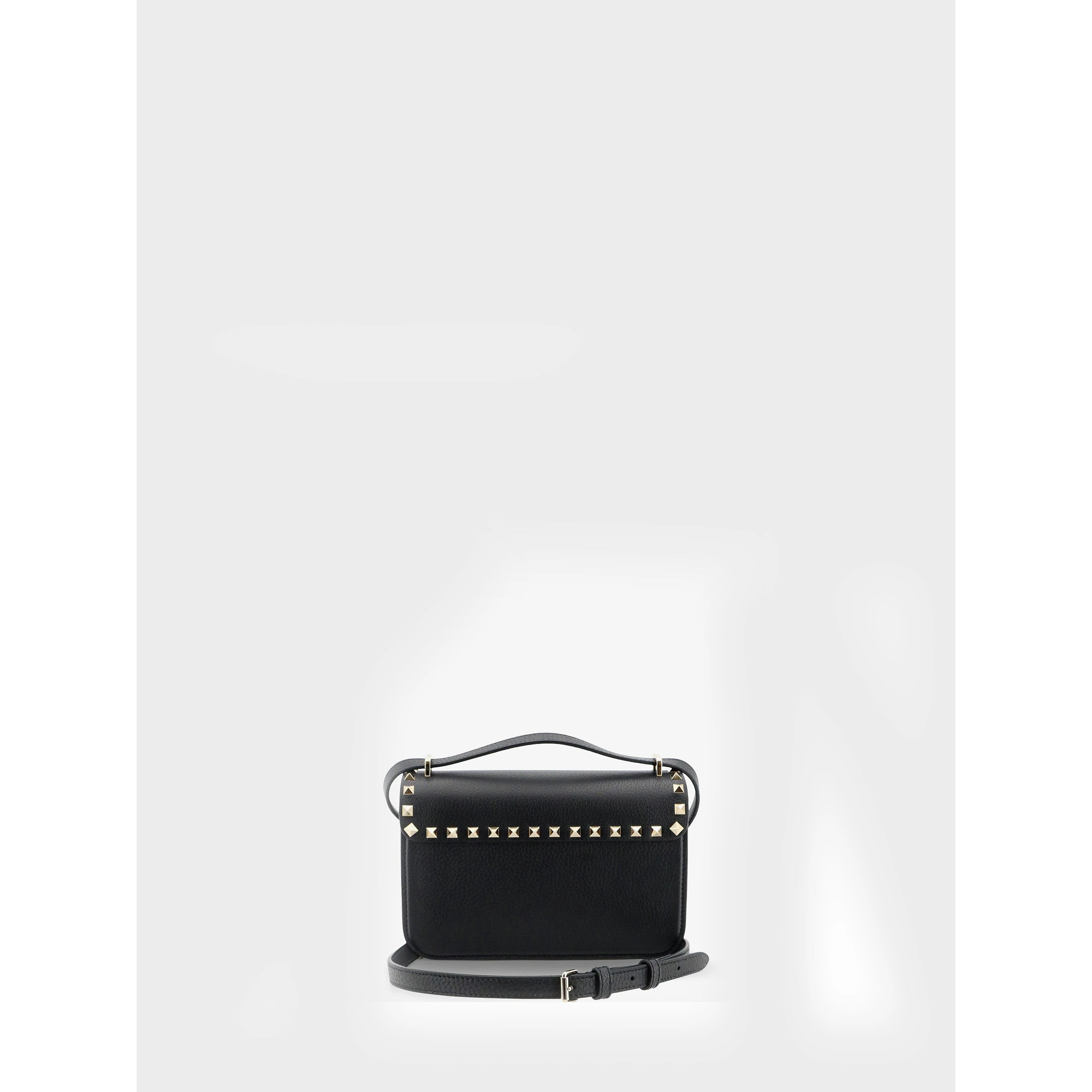 Grained calfskin small Rockstud crossbody bag