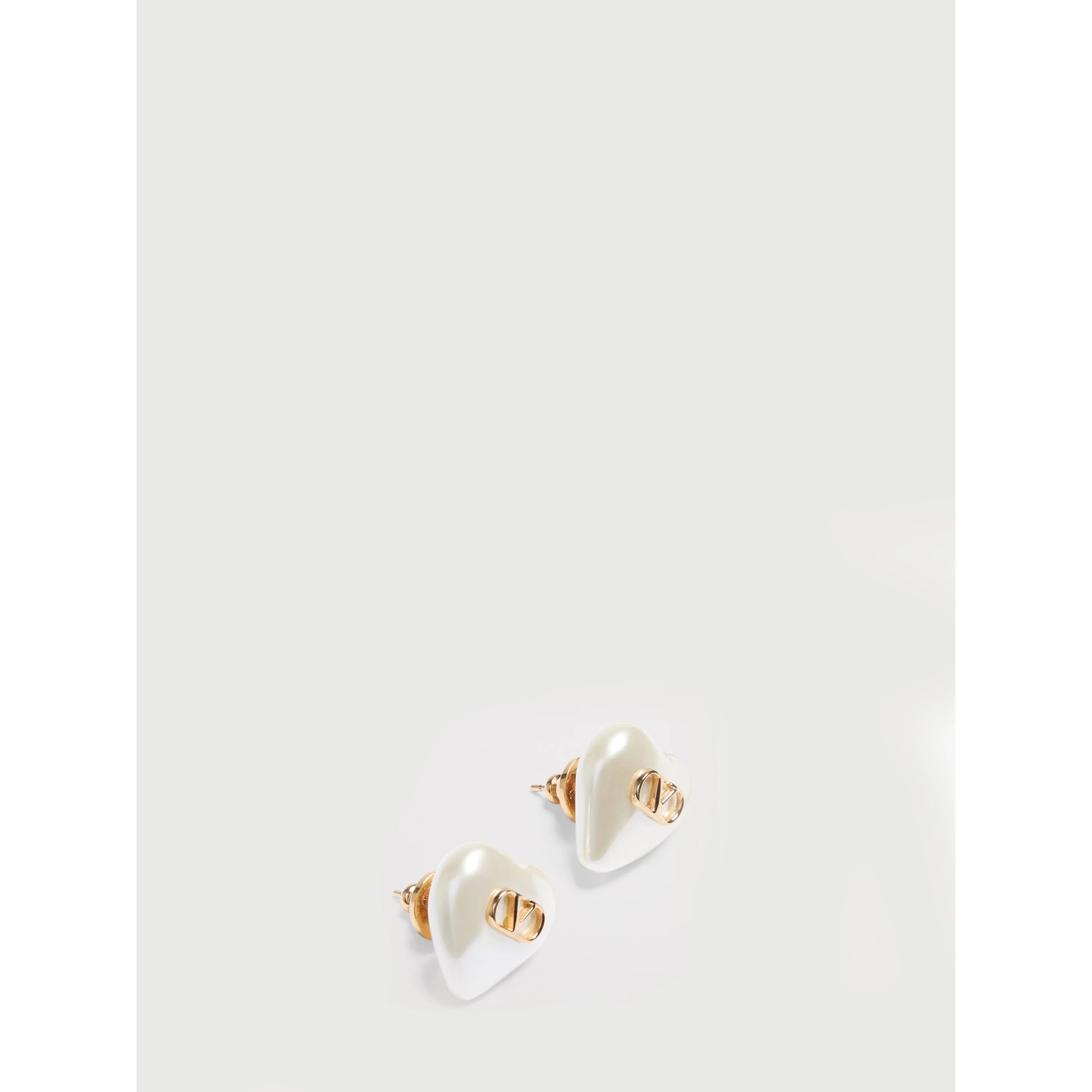 VLogo Signature metal and pearl earrings