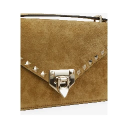 Rockstud small suede crossbody bag