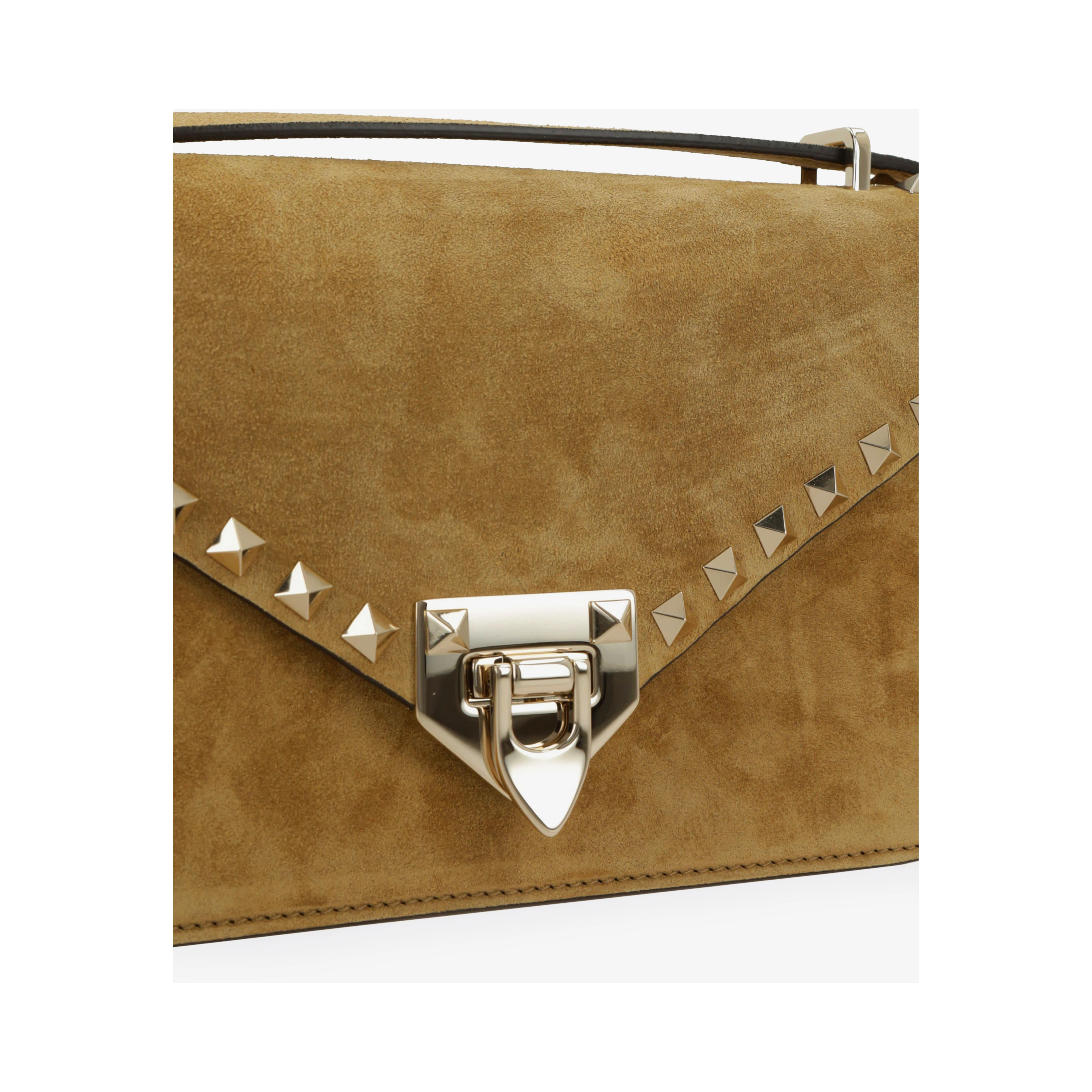 Rockstud small suede crossbody bag