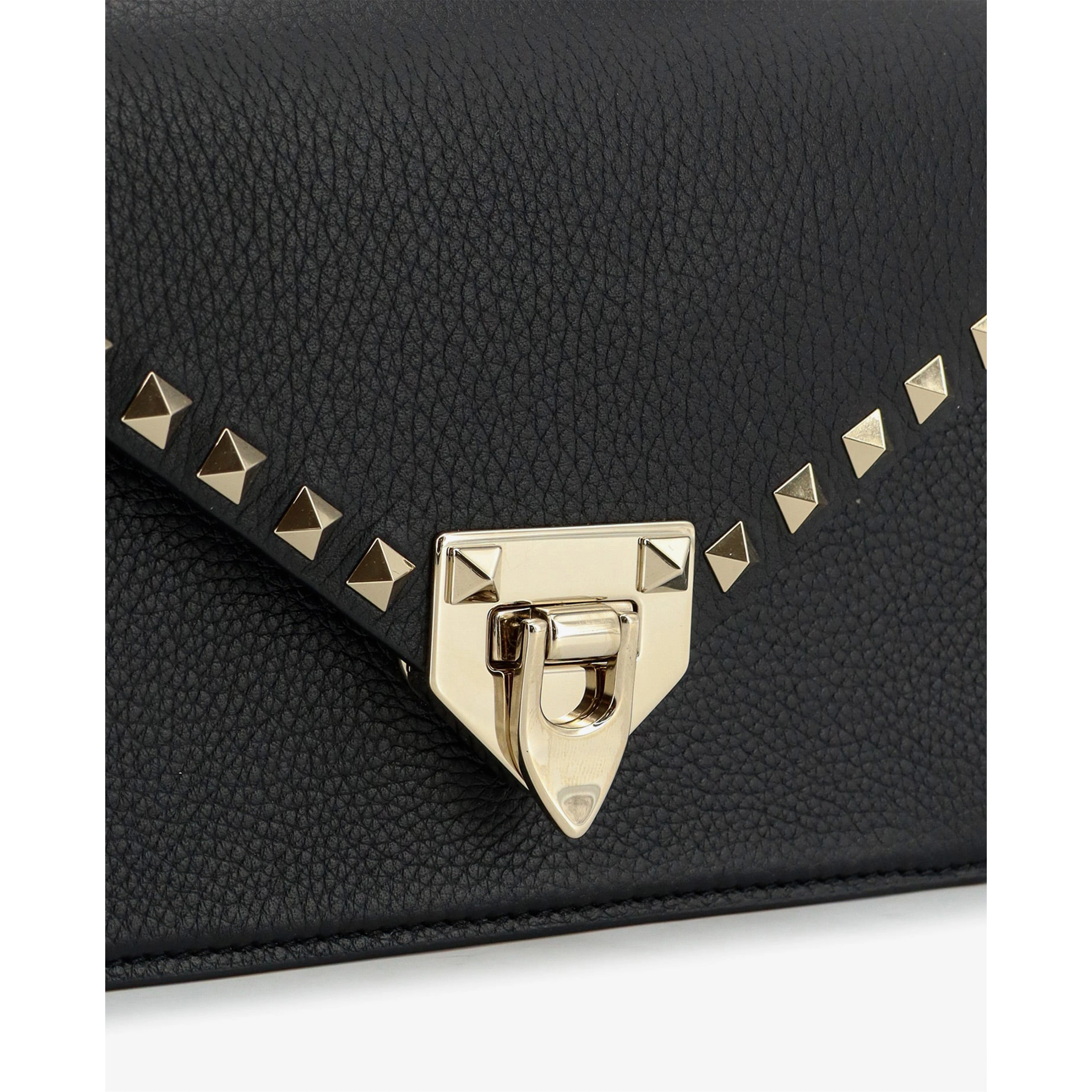 Grained calfskin small Rockstud crossbody bag