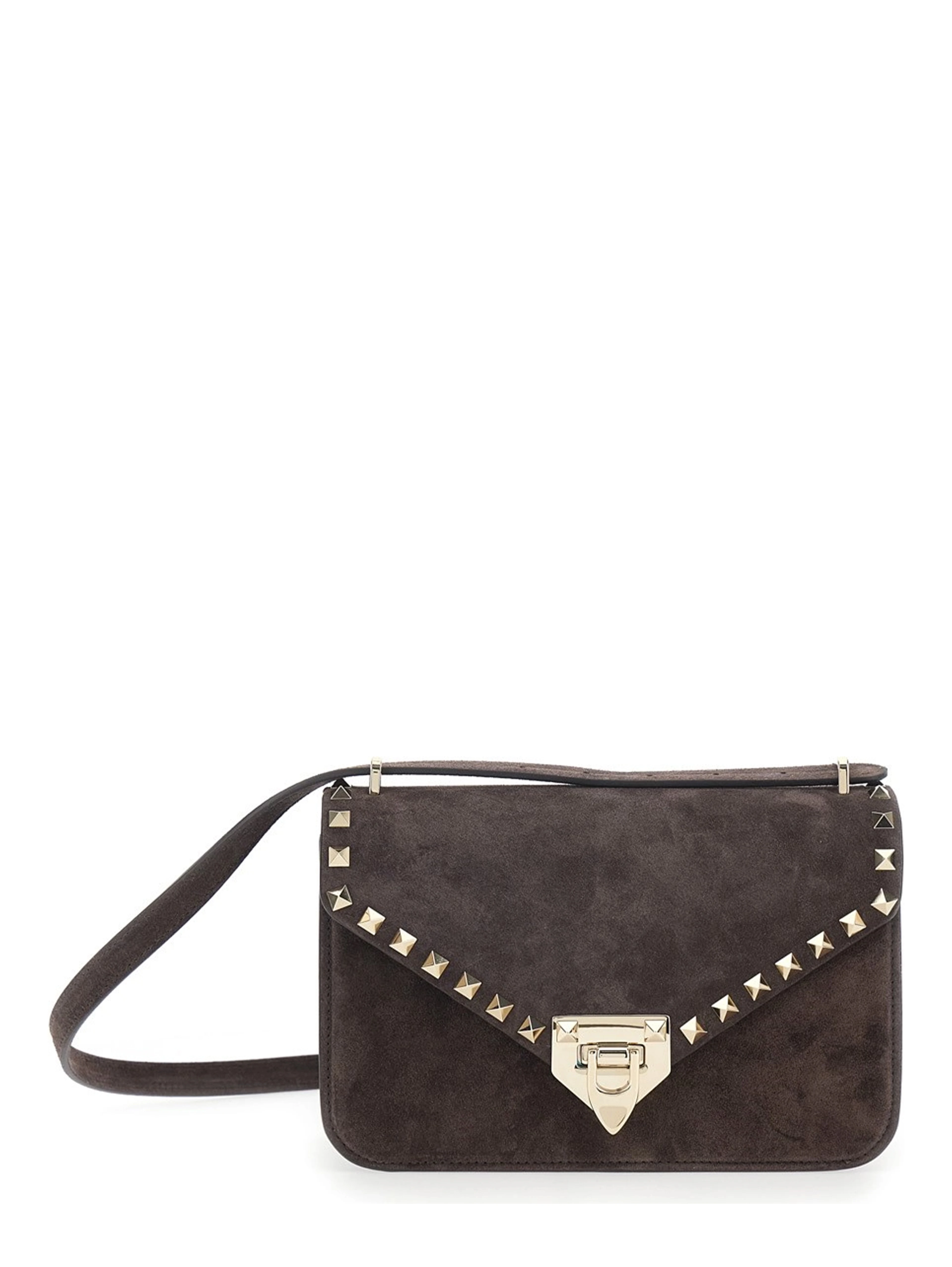 Rockstud small suede crossbody bag