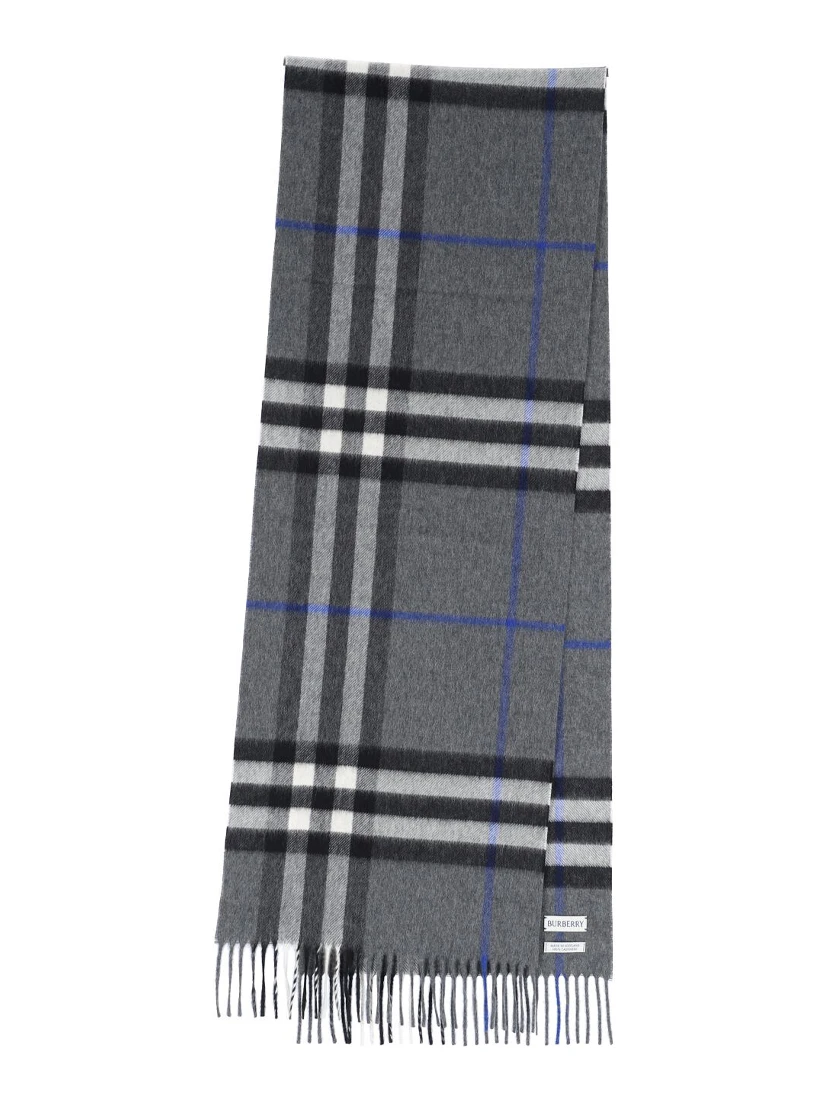 Check cashmere scarf