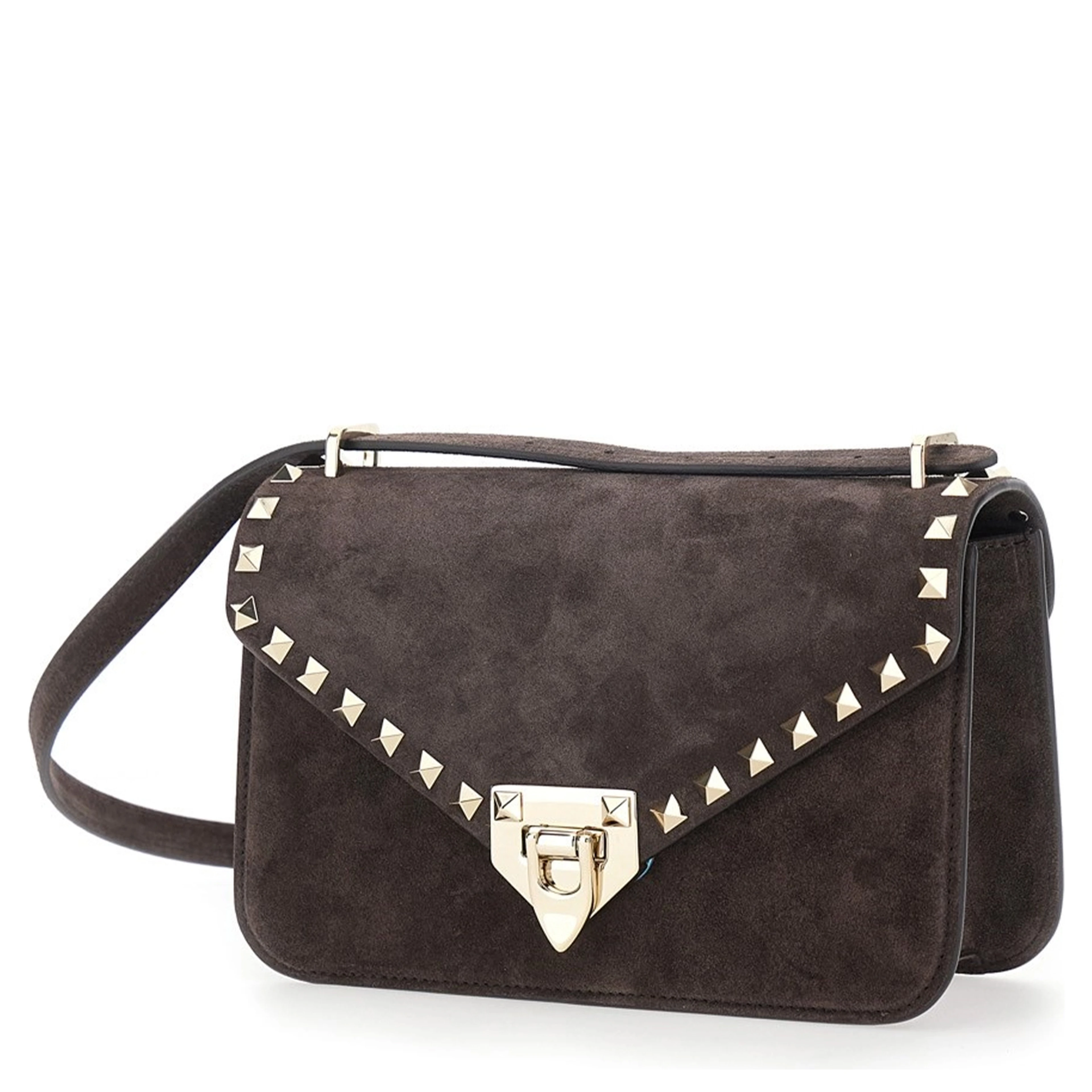 Rockstud small suede crossbody bag