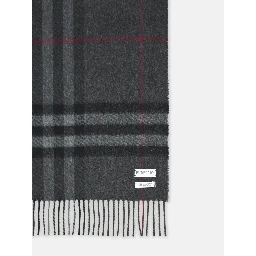 Check cashmere scarf