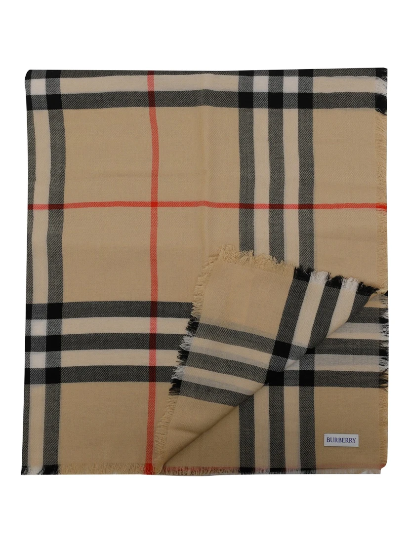 Check wool scarf