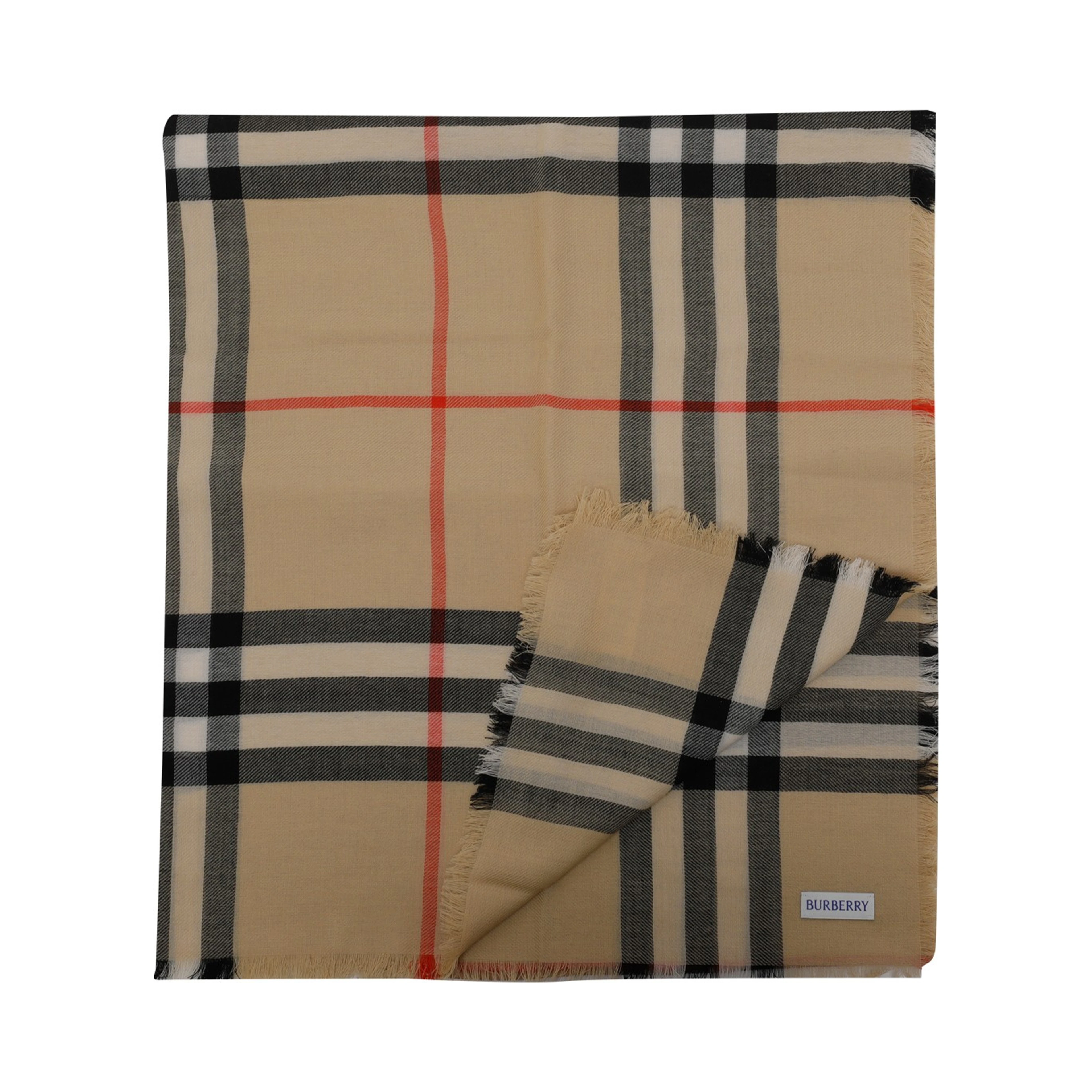 Check wool scarf