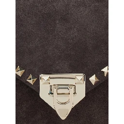 Rockstud small suede crossbody bag