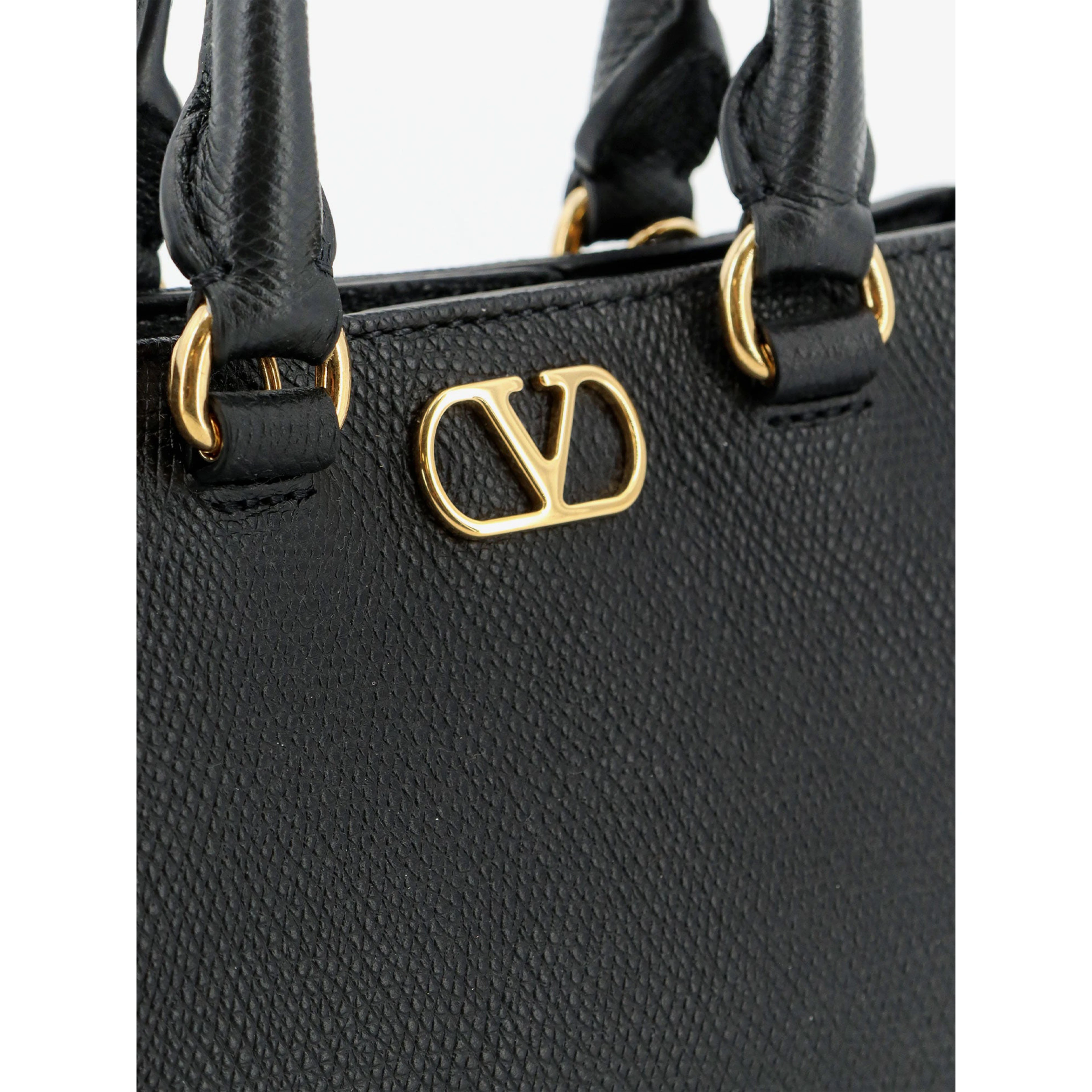 VLogo Signature mini bag in grainy calfskin